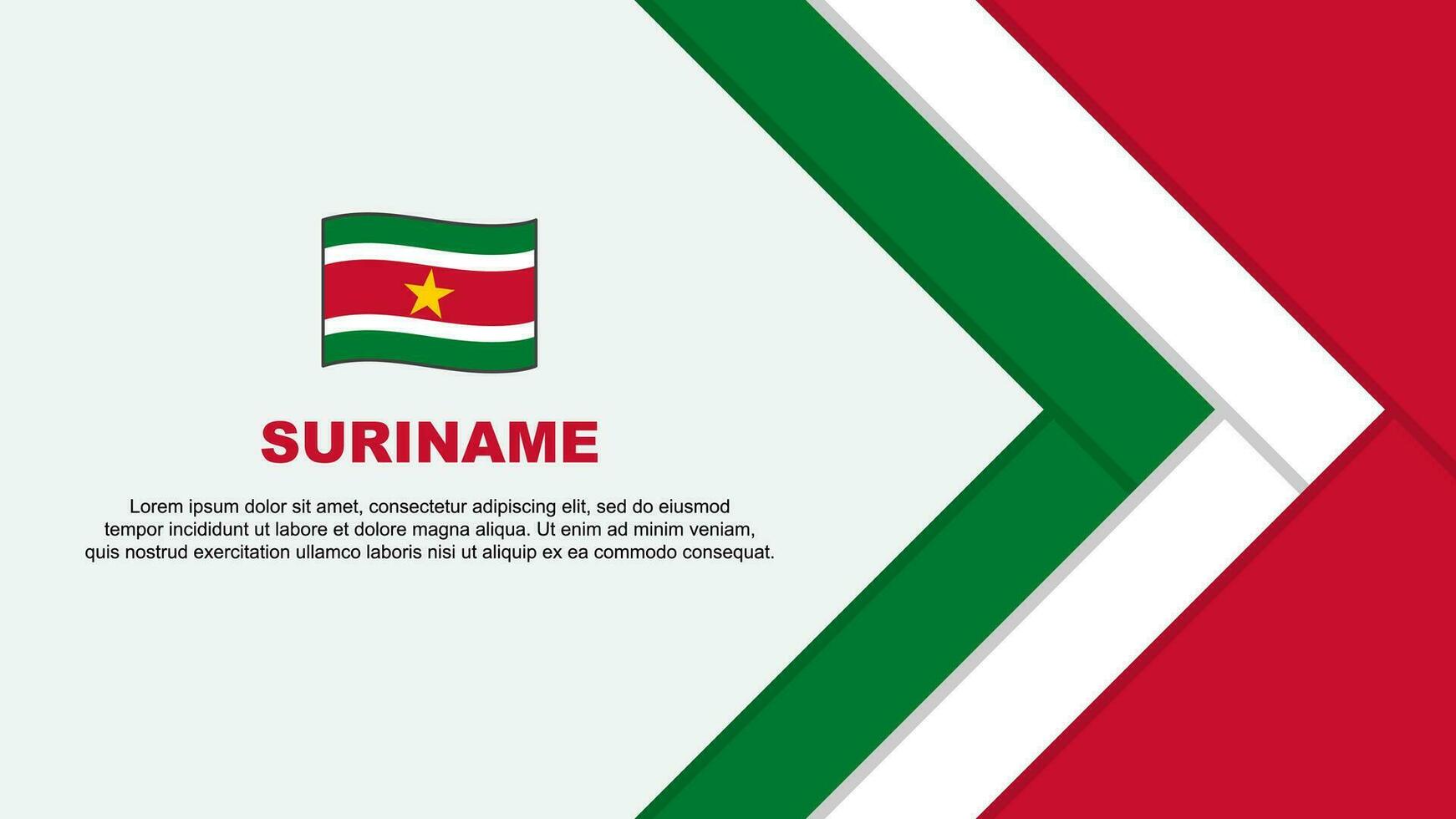 Suriname Flag Abstract Background Design Template. Suriname Independence Day Banner Cartoon Vector Illustration. Suriname Cartoon