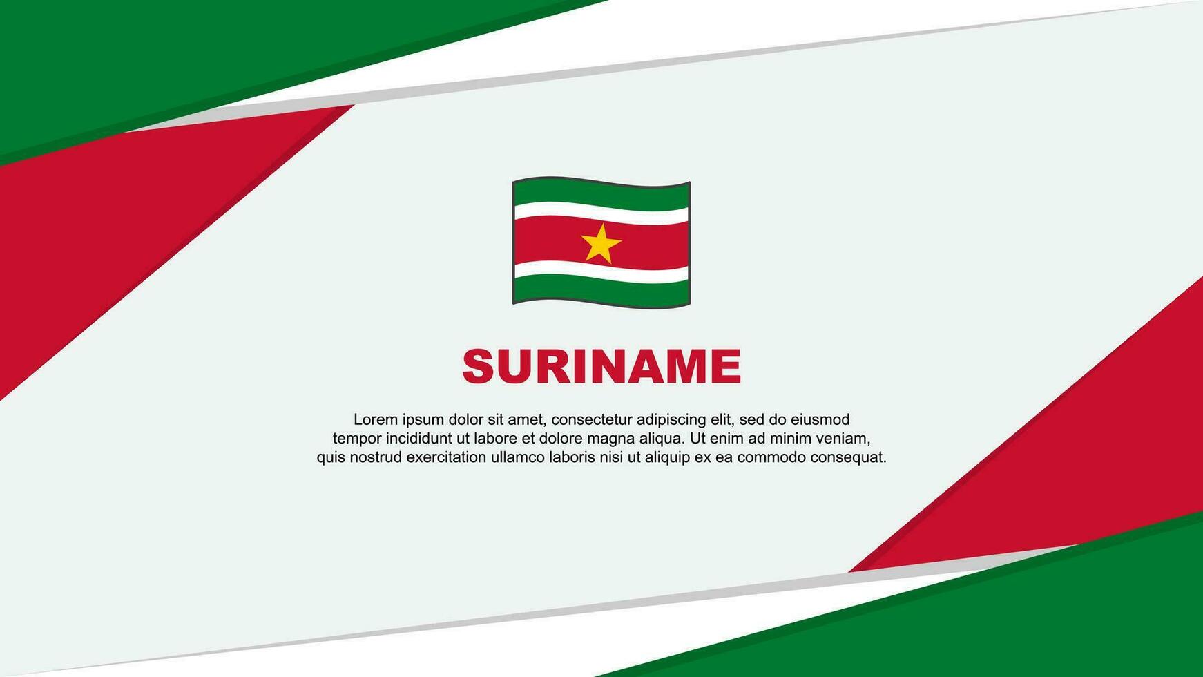 Suriname Flag Abstract Background Design Template. Suriname Independence Day Banner Cartoon Vector Illustration. Suriname