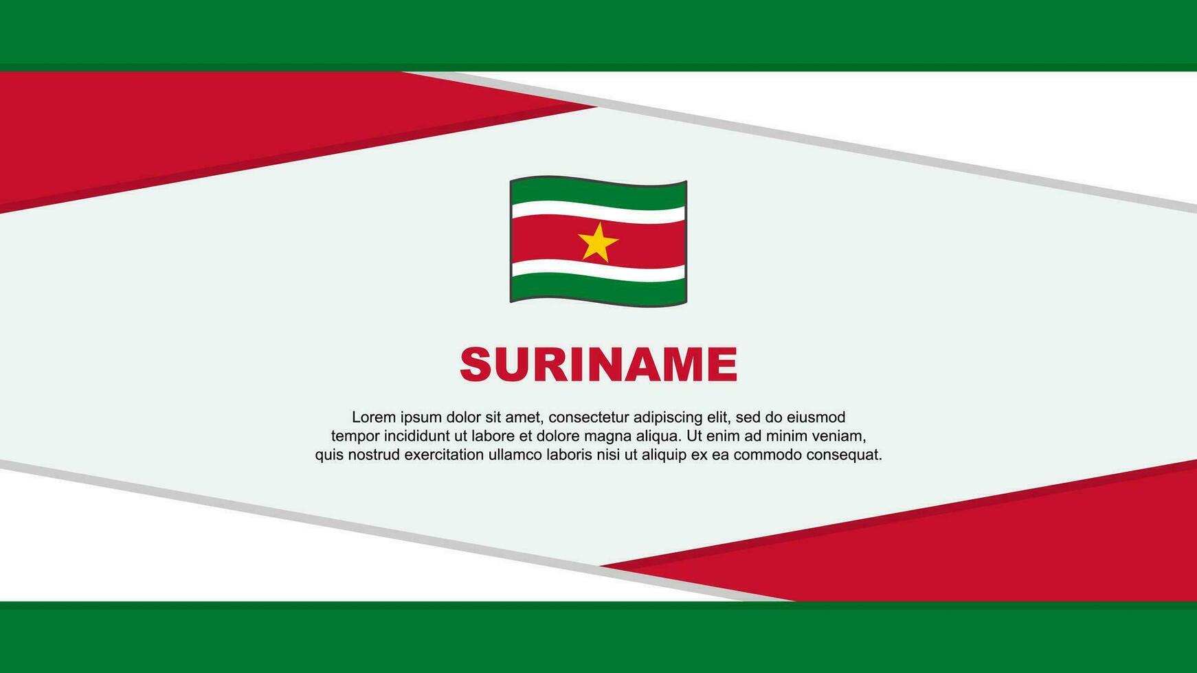 Suriname Flag Abstract Background Design Template. Suriname Independence Day Banner Cartoon Vector Illustration. Suriname Vector