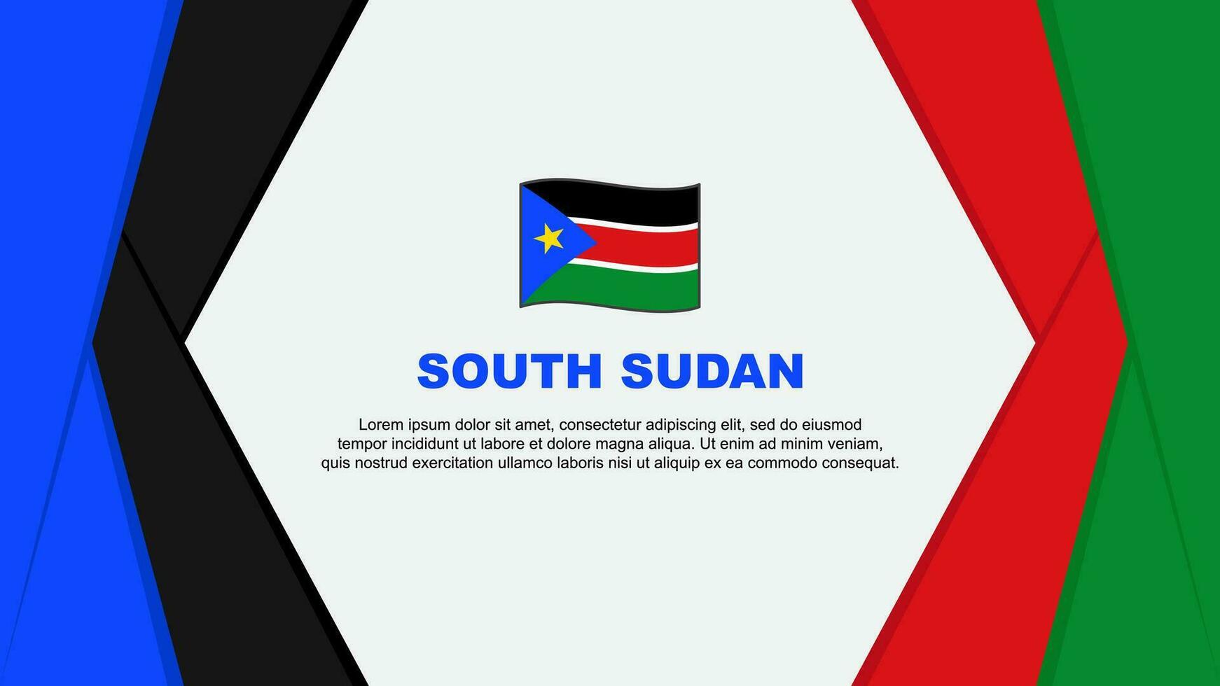 South Sudan Flag Abstract Background Design Template. South Sudan Independence Day Banner Cartoon Vector Illustration. South Sudan Background