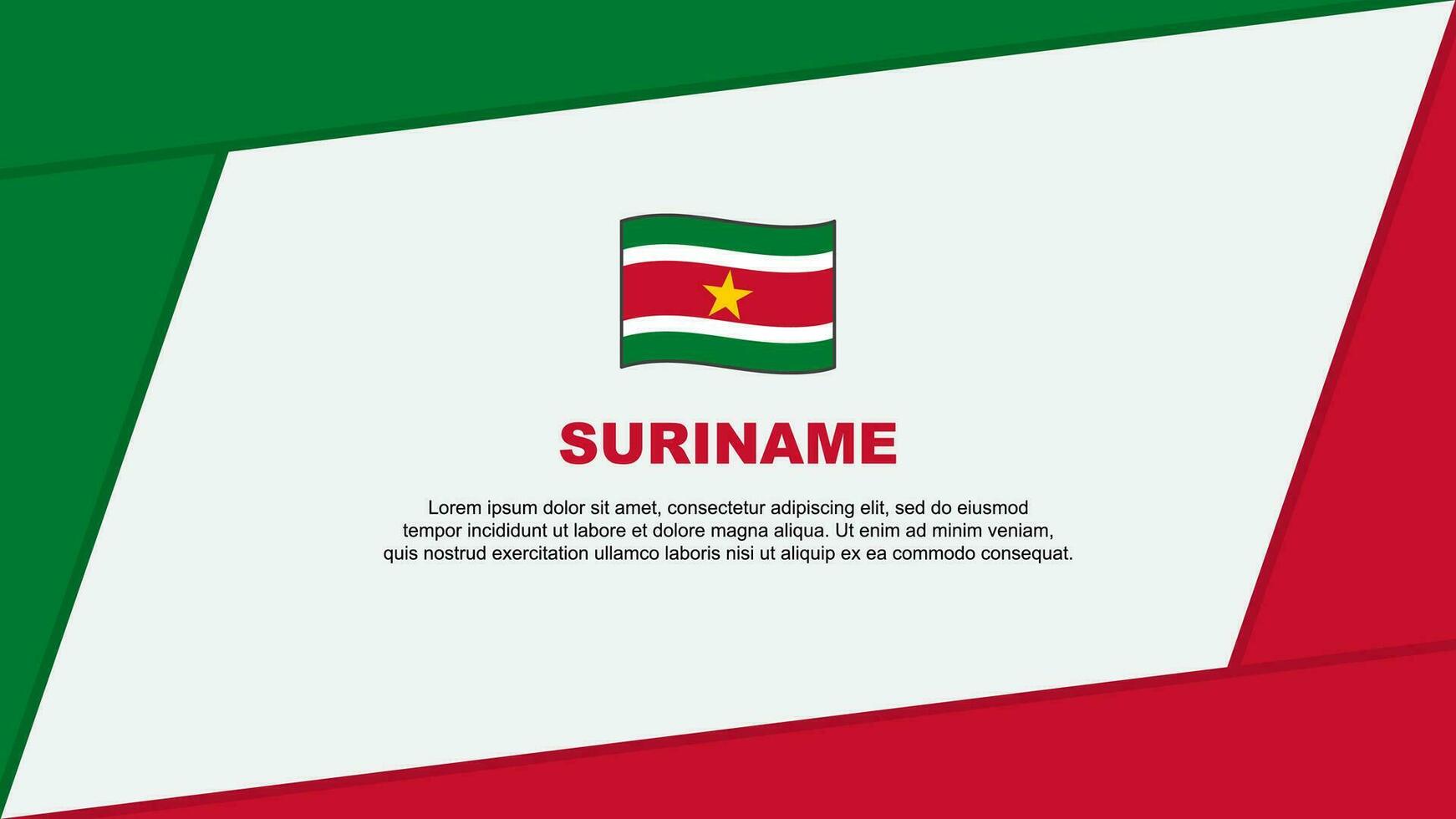 Suriname Flag Abstract Background Design Template. Suriname Independence Day Banner Cartoon Vector Illustration. Suriname Banner