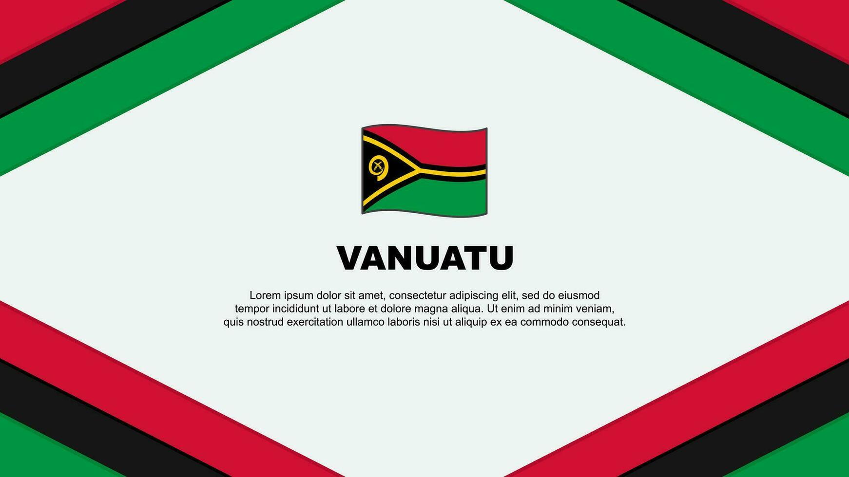Vanuatu Flag Abstract Background Design Template. Vanuatu Independence Day Banner Cartoon Vector Illustration. Vanuatu Template