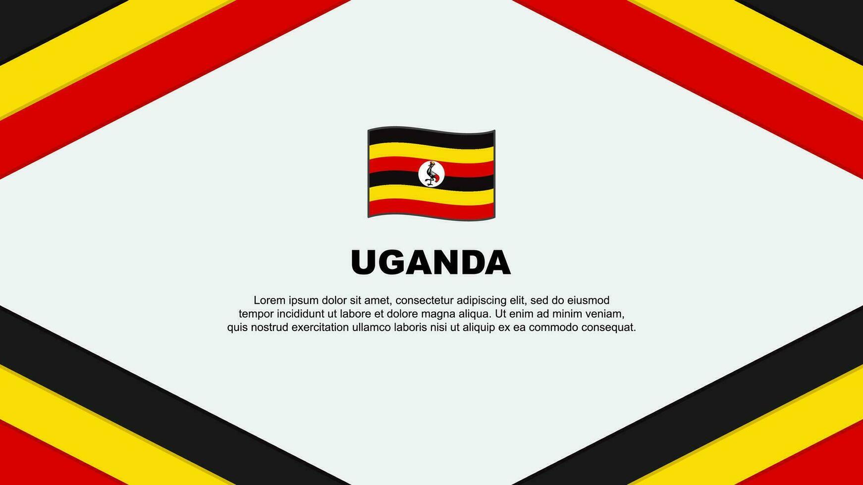 Uganda Flag Abstract Background Design Template. Uganda Independence Day Banner Cartoon Vector Illustration. Uganda Template
