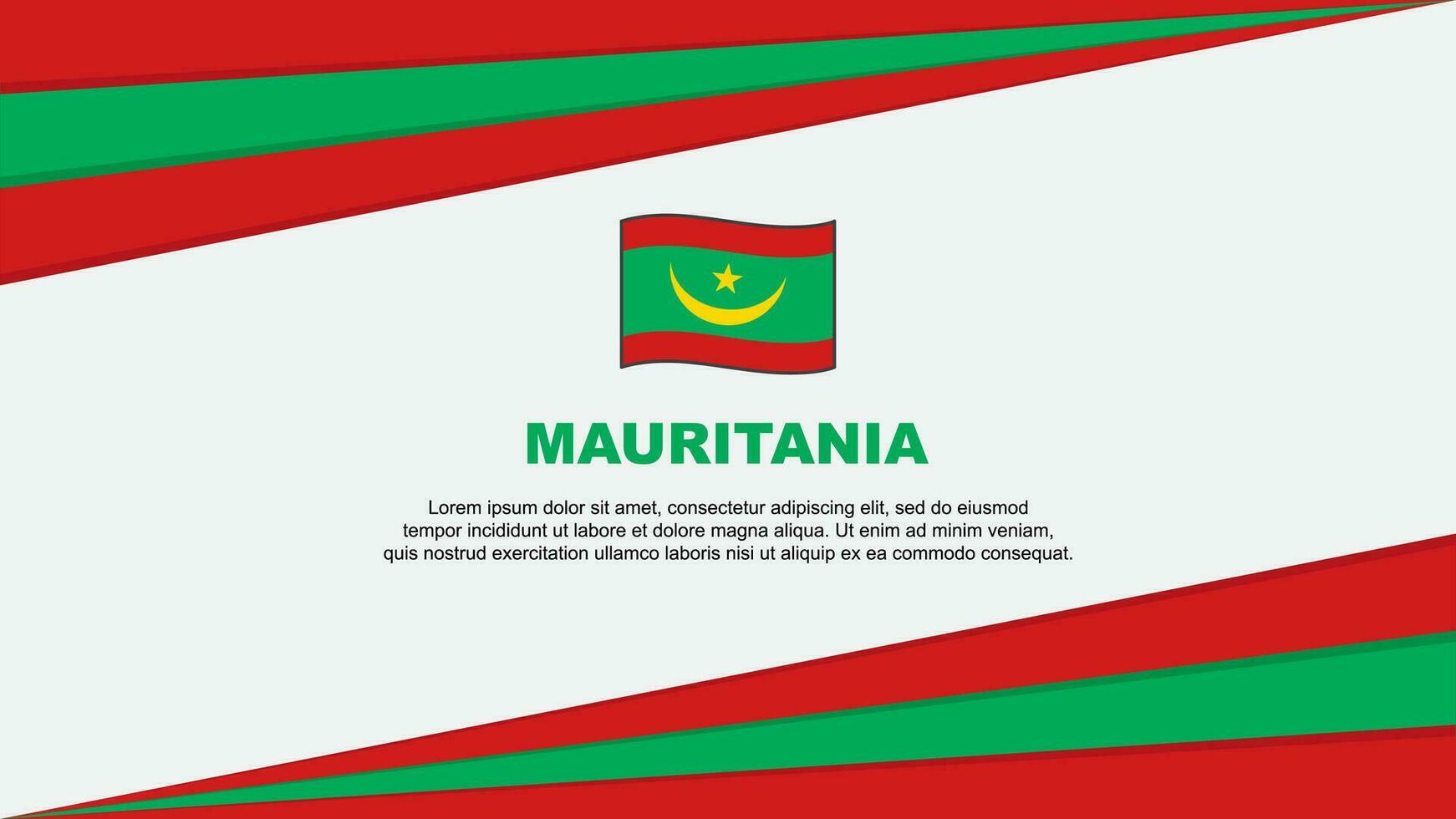 Mauritania Flag Abstract Background Design Template. Mauritania Independence Day Banner Cartoon Vector Illustration. Mauritania Design