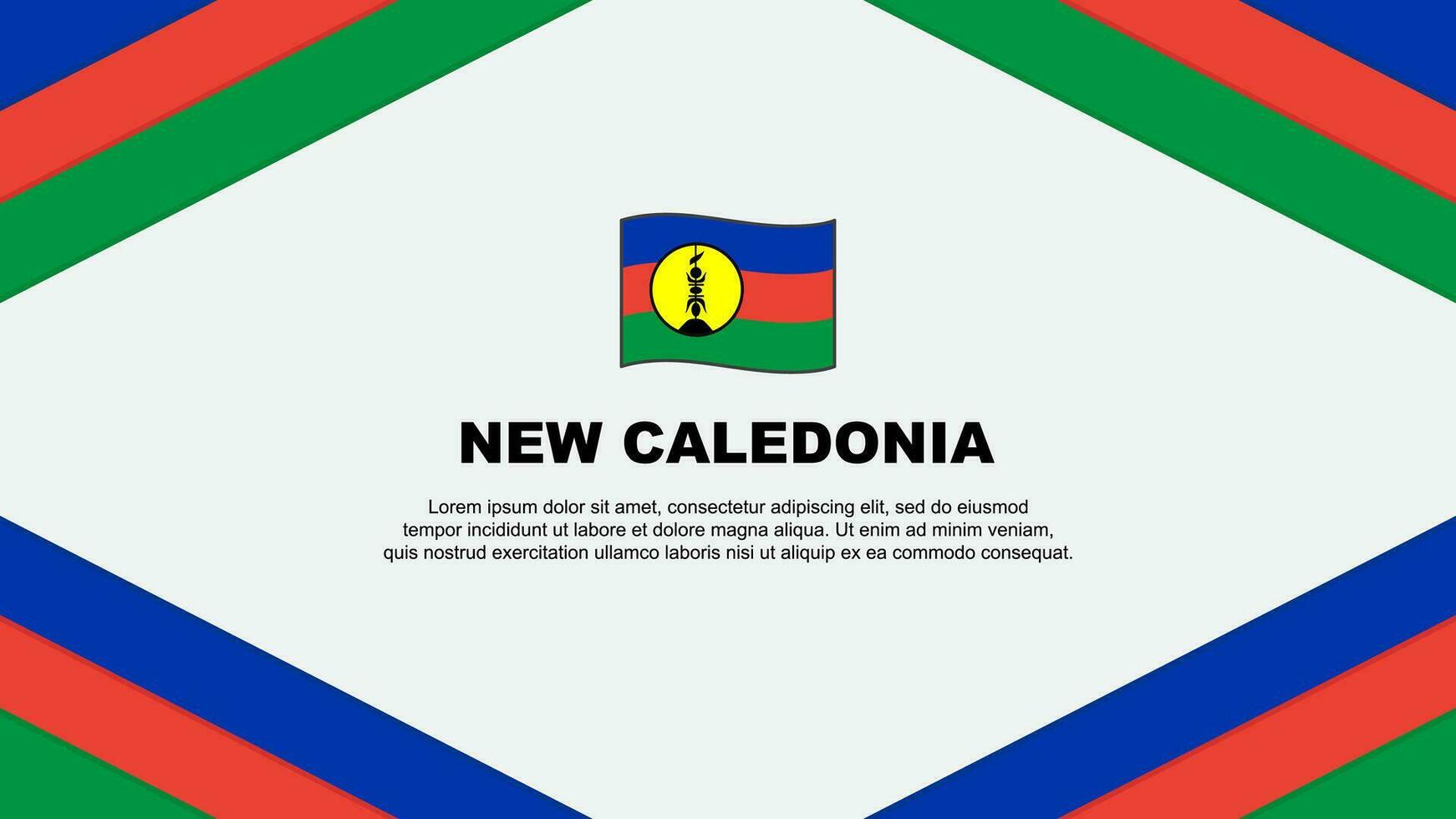 New Caledonia Flag Abstract Background Design Template. New Caledonia Independence Day Banner Cartoon Vector Illustration. Template