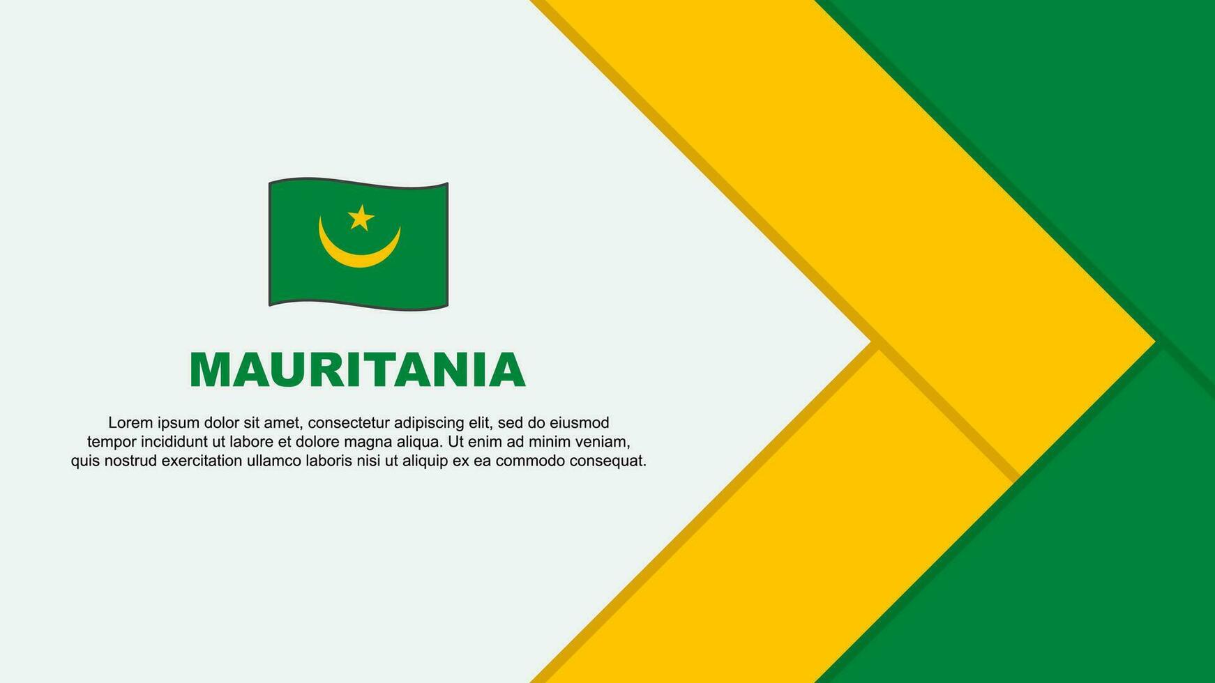 Mauritania Flag Abstract Background Design Template. Mauritania Independence Day Banner Cartoon Vector Illustration. Cartoon