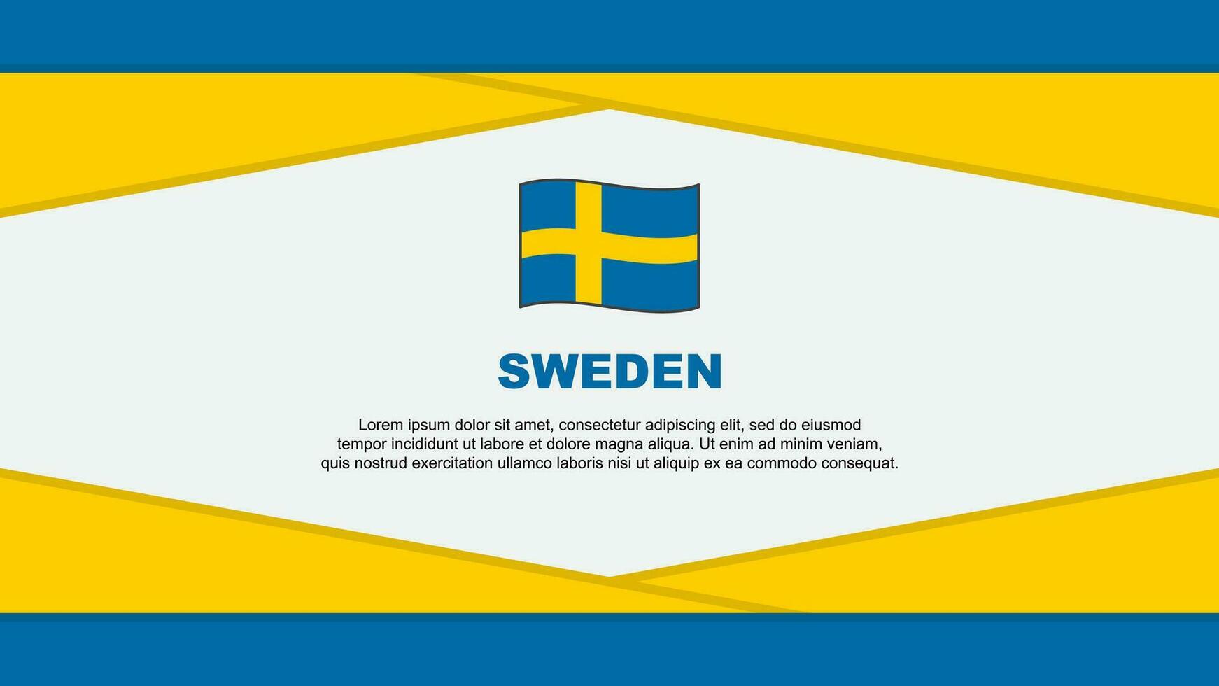 Sweden Flag Abstract Background Design Template. Sweden Independence Day Banner Cartoon Vector Illustration. Sweden Vector