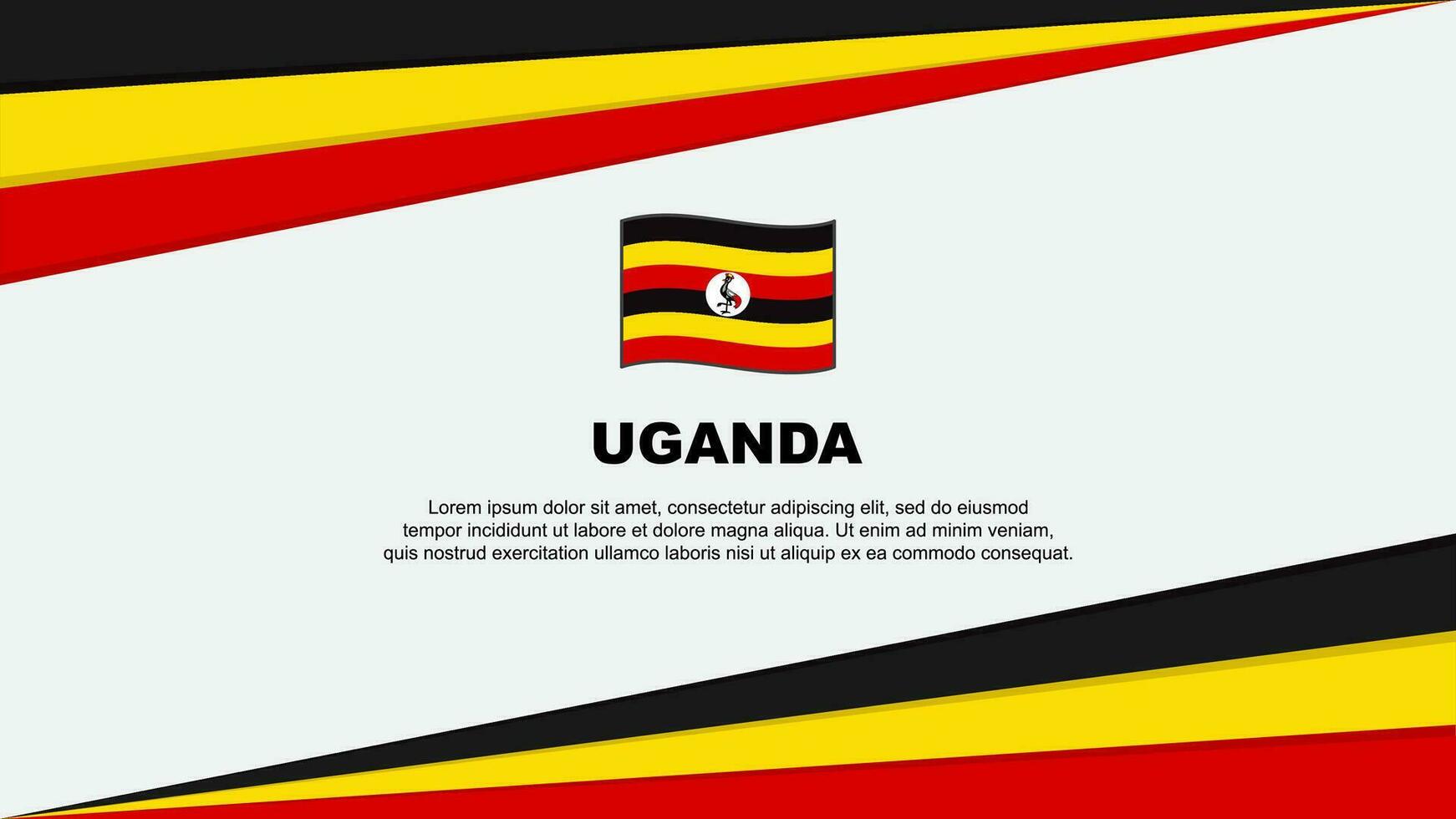 Uganda Flag Abstract Background Design Template. Uganda Independence Day Banner Cartoon Vector Illustration. Uganda Design