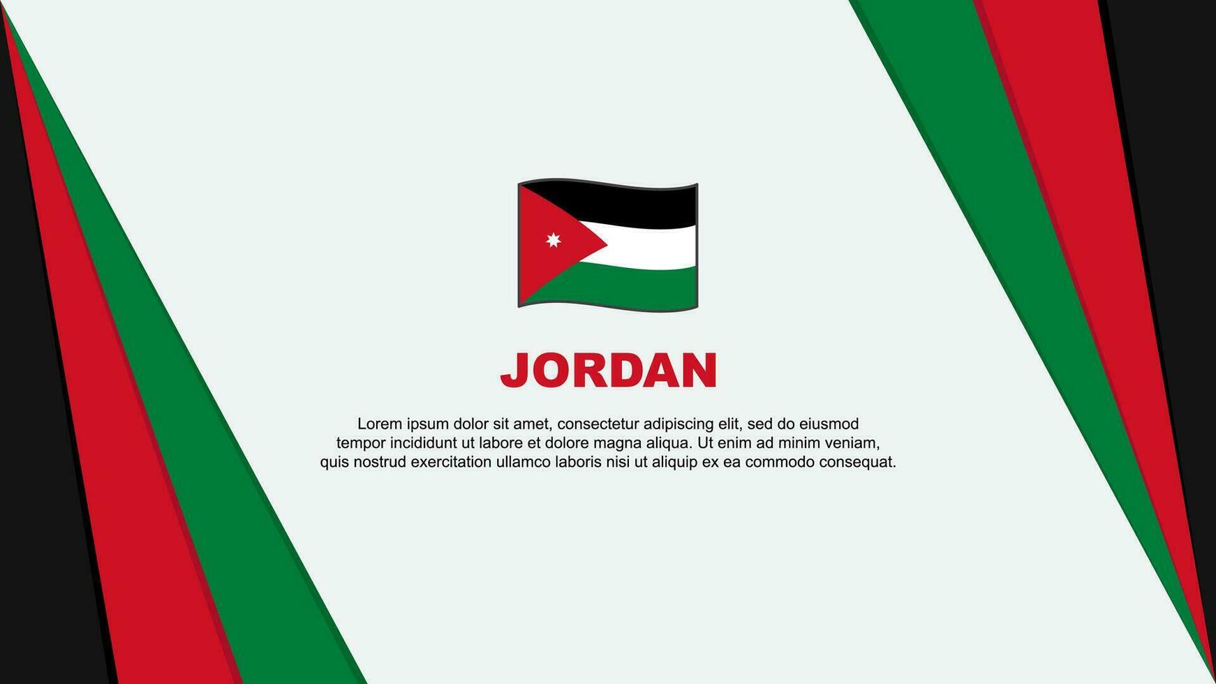 Jordan Flag Abstract Background Design Template. Jordan Independence Day Banner Cartoon Vector Illustration. Jordan Flag