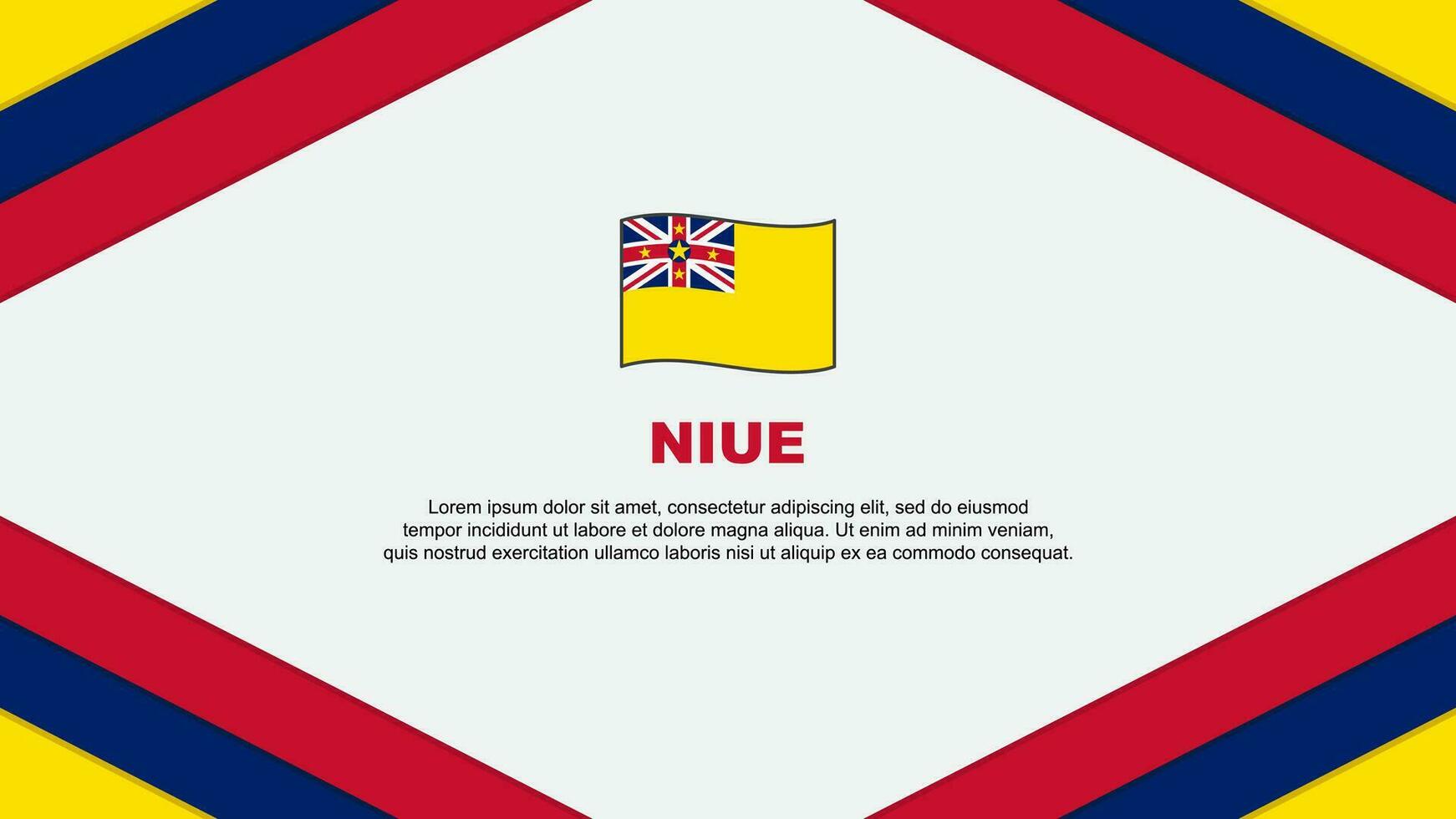 Niue Flag Abstract Background Design Template. Niue Independence Day Banner Cartoon Vector Illustration. Niue Template