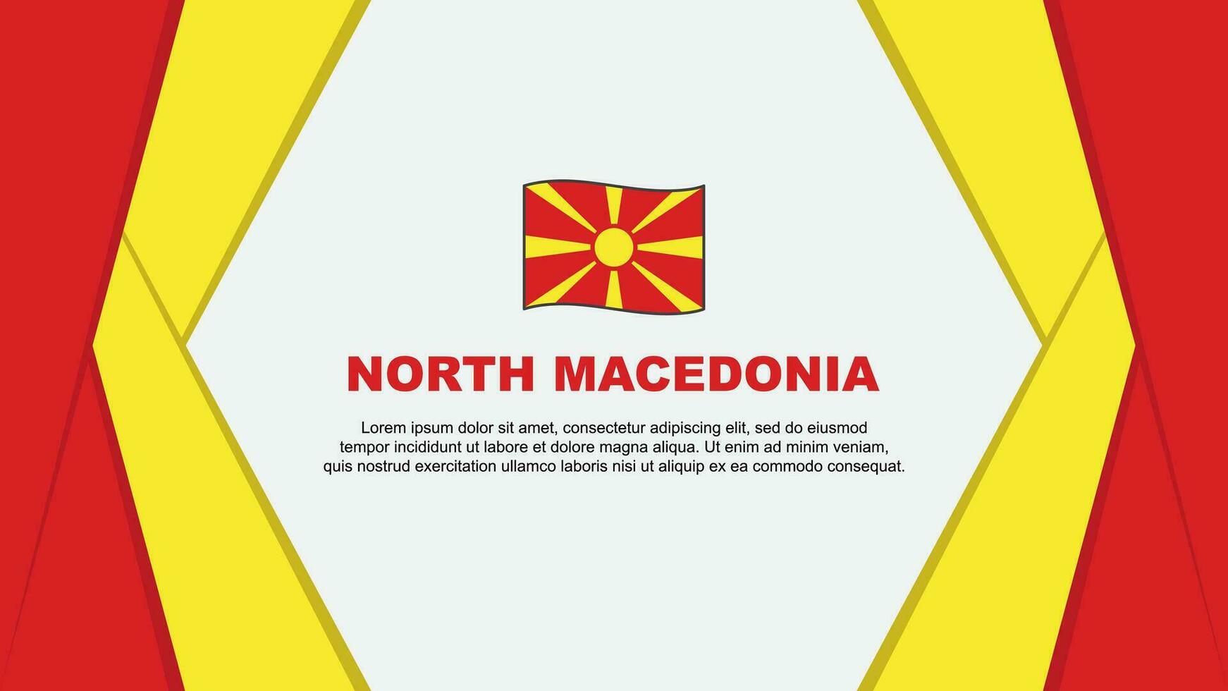 North Macedonia Flag Abstract Background Design Template. North Macedonia Independence Day Banner Cartoon Vector Illustration. North Macedonia Background