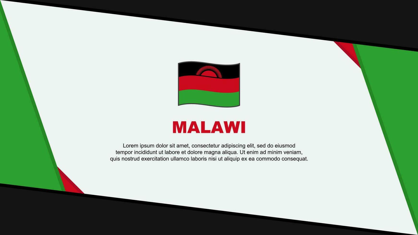 Malawi Flag Abstract Background Design Template. Malawi Independence Day Banner Cartoon Vector Illustration. Malawi Independence Day