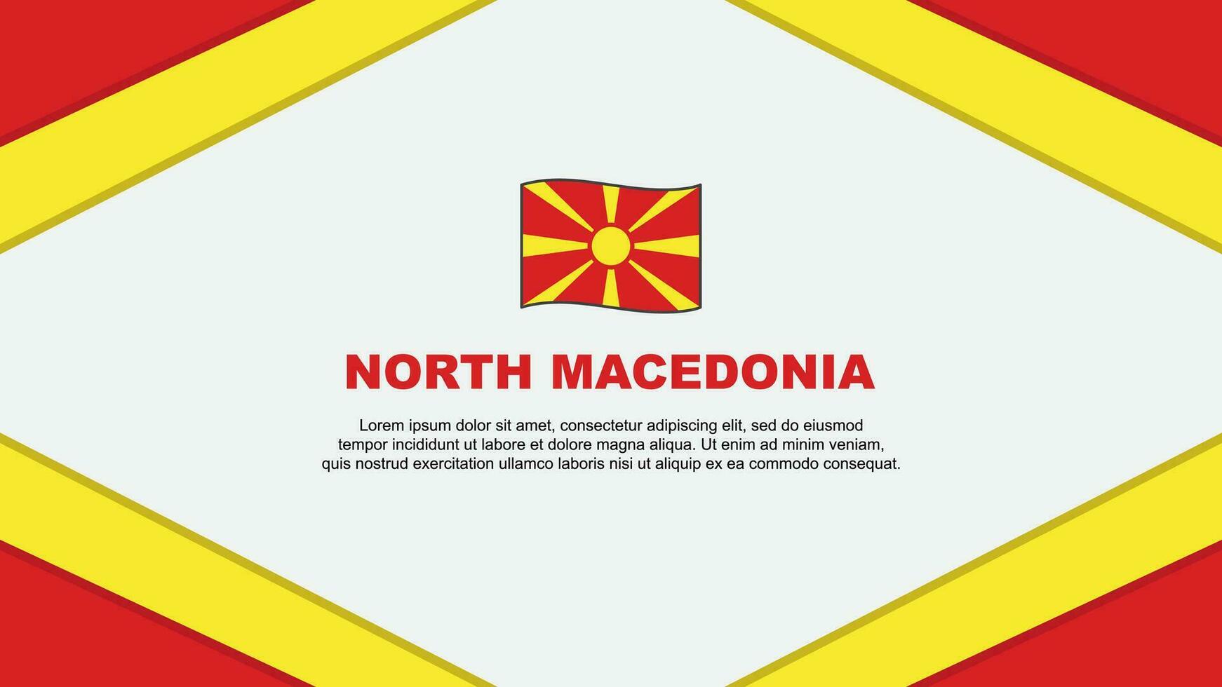 North Macedonia Flag Abstract Background Design Template. North Macedonia Independence Day Banner Cartoon Vector Illustration. North Macedonia Template