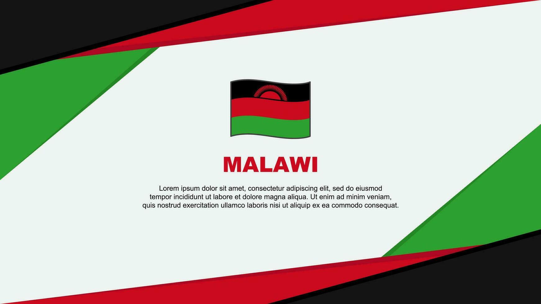 Malawi Flag Abstract Background Design Template. Malawi Independence Day Banner Cartoon Vector Illustration. Malawi