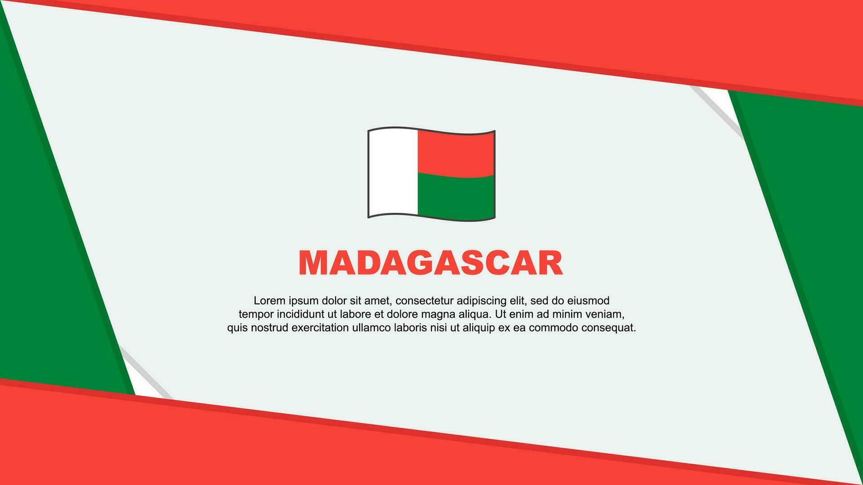 Madagascar Flag Abstract Background Design Template. Madagascar Independence Day Banner Cartoon Vector Illustration. Madagascar Independence Day