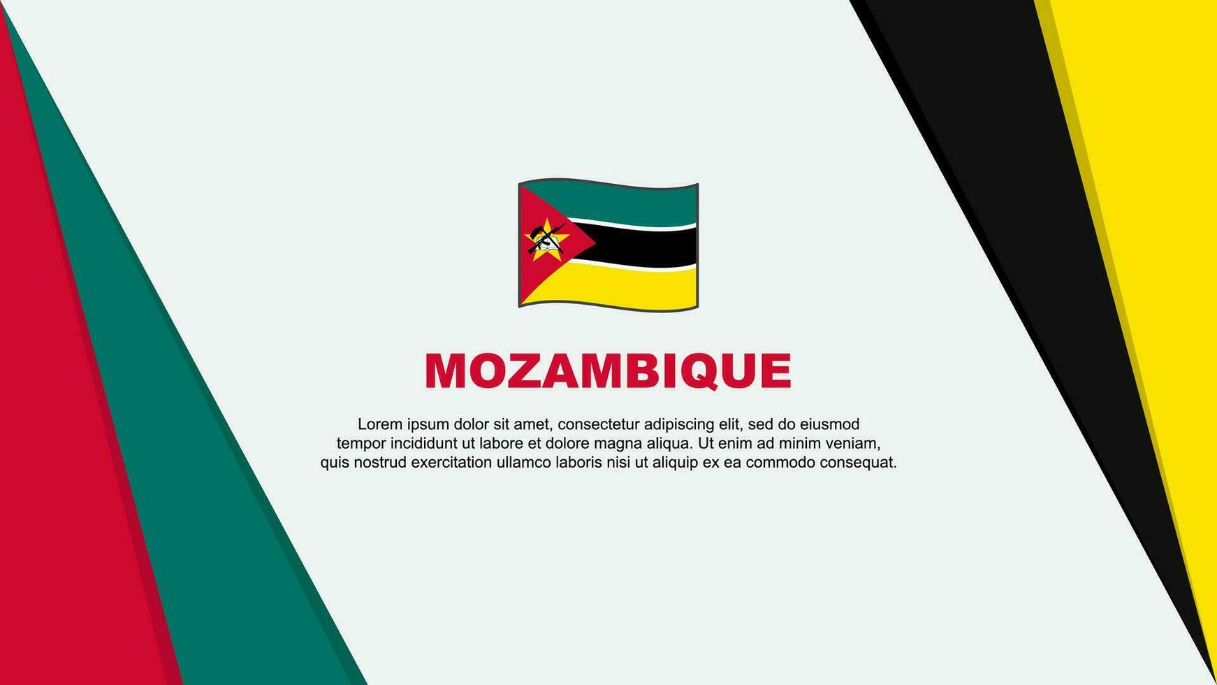 Mozambique bandera resumen antecedentes diseño modelo. Mozambique independencia día bandera dibujos animados vector ilustración. Mozambique bandera