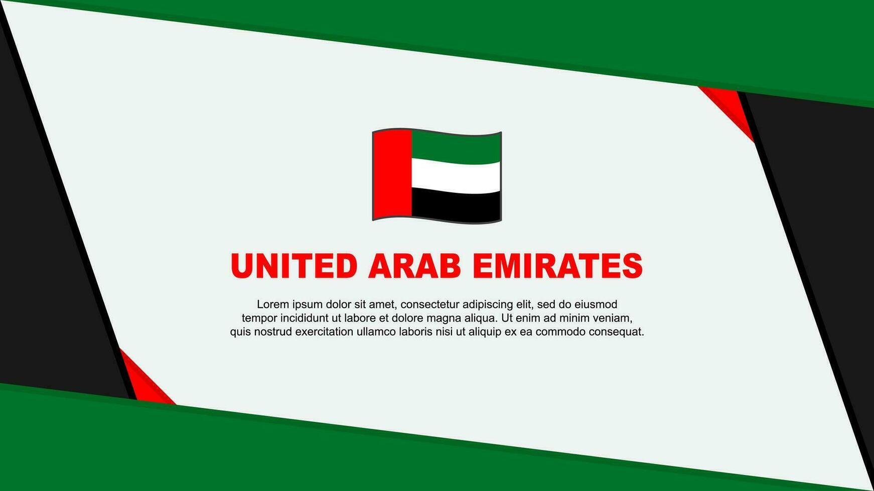 United Arab Emirates Flag Abstract Background Design Template. United Arab Emirates Independence Day Banner Cartoon Vector Illustration. Independence Day