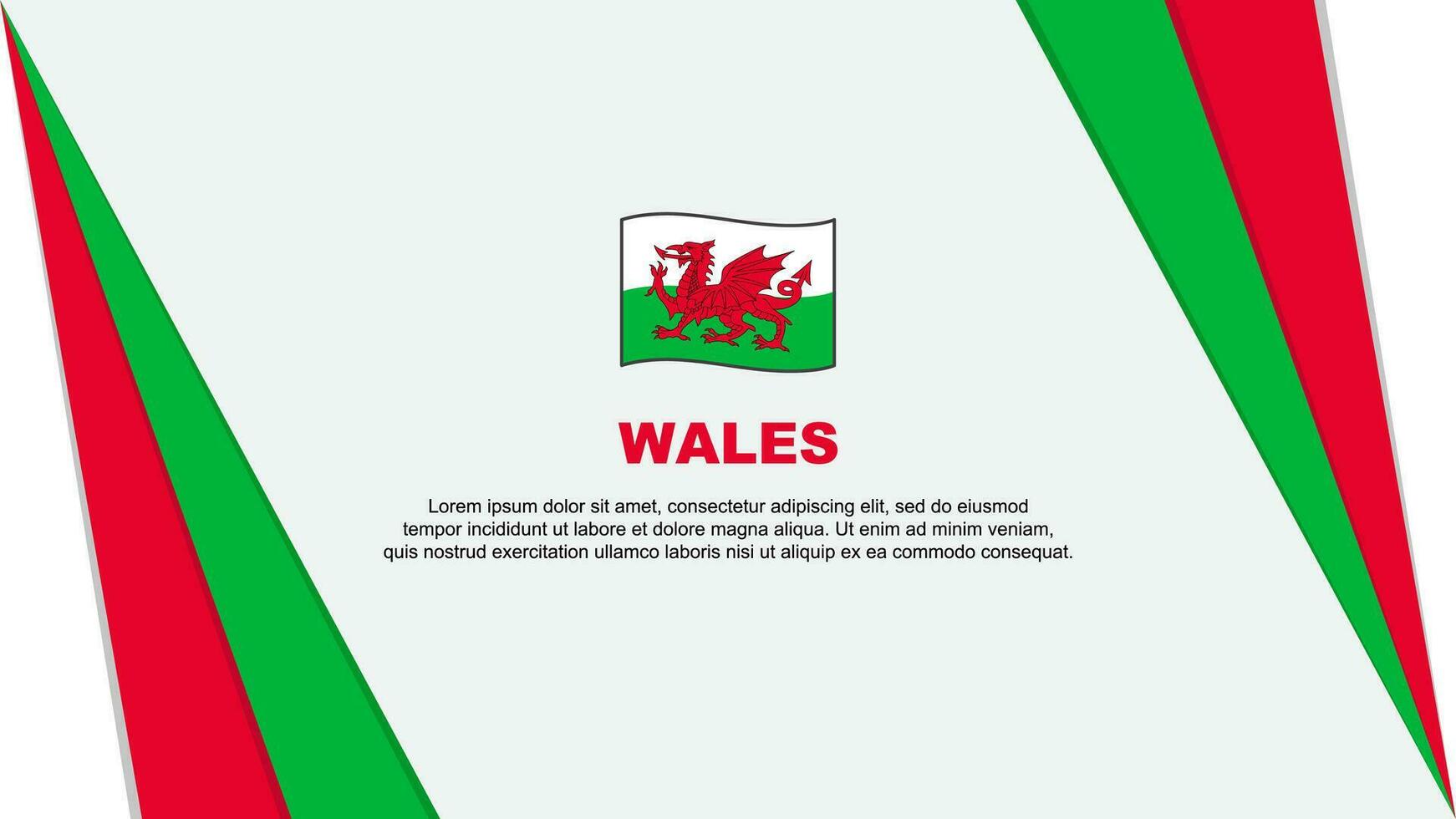 Wales Flag Abstract Background Design Template. Wales Independence Day Banner Cartoon Vector Illustration. Wales Flag