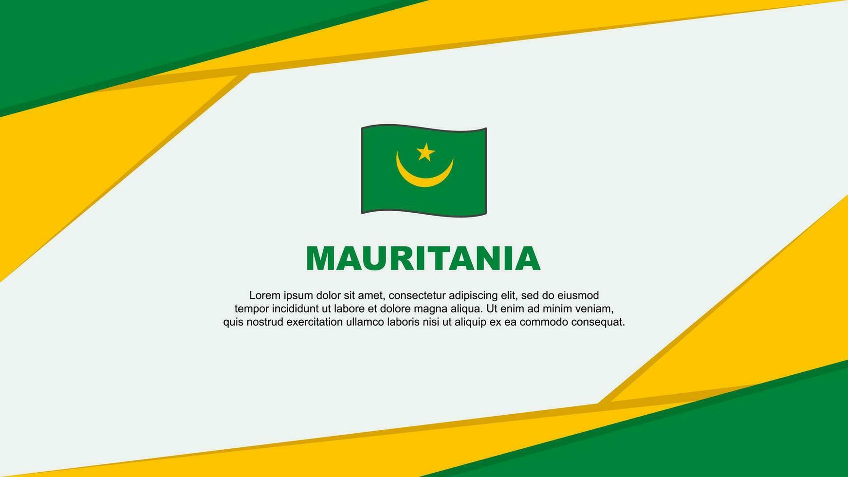 Mauritania Flag Abstract Background Design Template. Mauritania Independence Day Banner Cartoon Vector Illustration