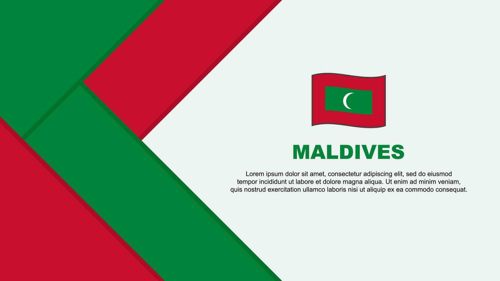 Maldives Flag Abstract Background Design Template. Maldives Independence Day Banner Cartoon Vector Illustration. Maldives Illustration