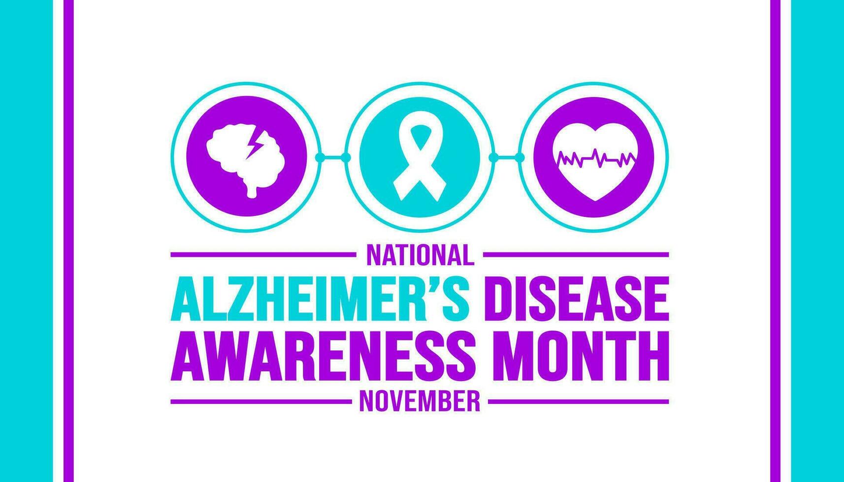 September is Alzheimers Disease Awareness Month background template. Holiday concept. background, banner, placard, card, and poster design template with text inscription and standard color. vector. vector