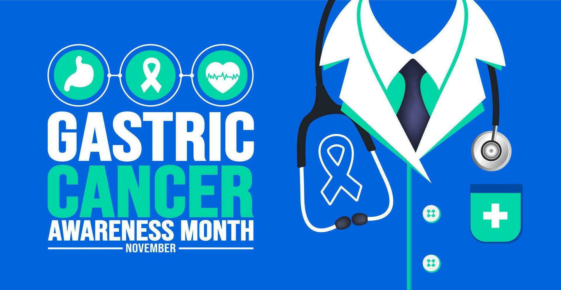 septiembre es gástrico cáncer conciencia mes antecedentes modelo. fiesta concepto. fondo, bandera, cartel, tarjeta, y póster diseño modelo con texto inscripción y estándar color. vector