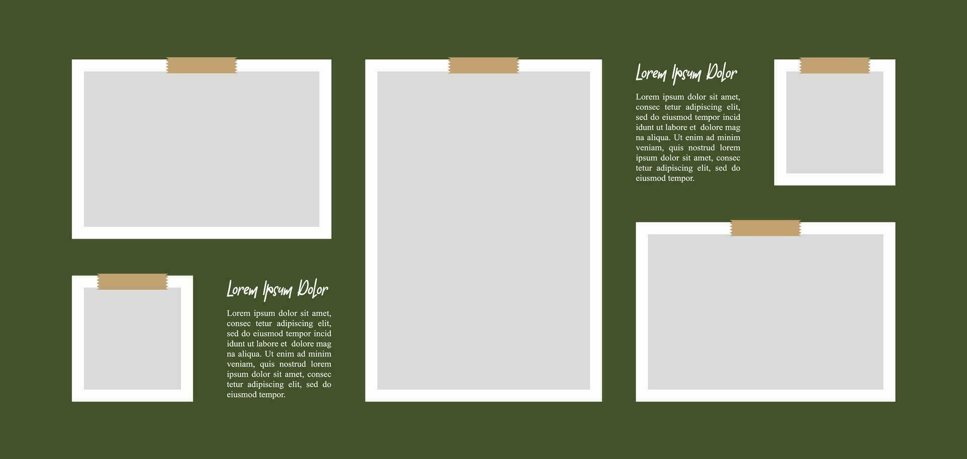 Pictures or photos frame collage. comics page grid layout abstract photo frames and digital photo wall template vector