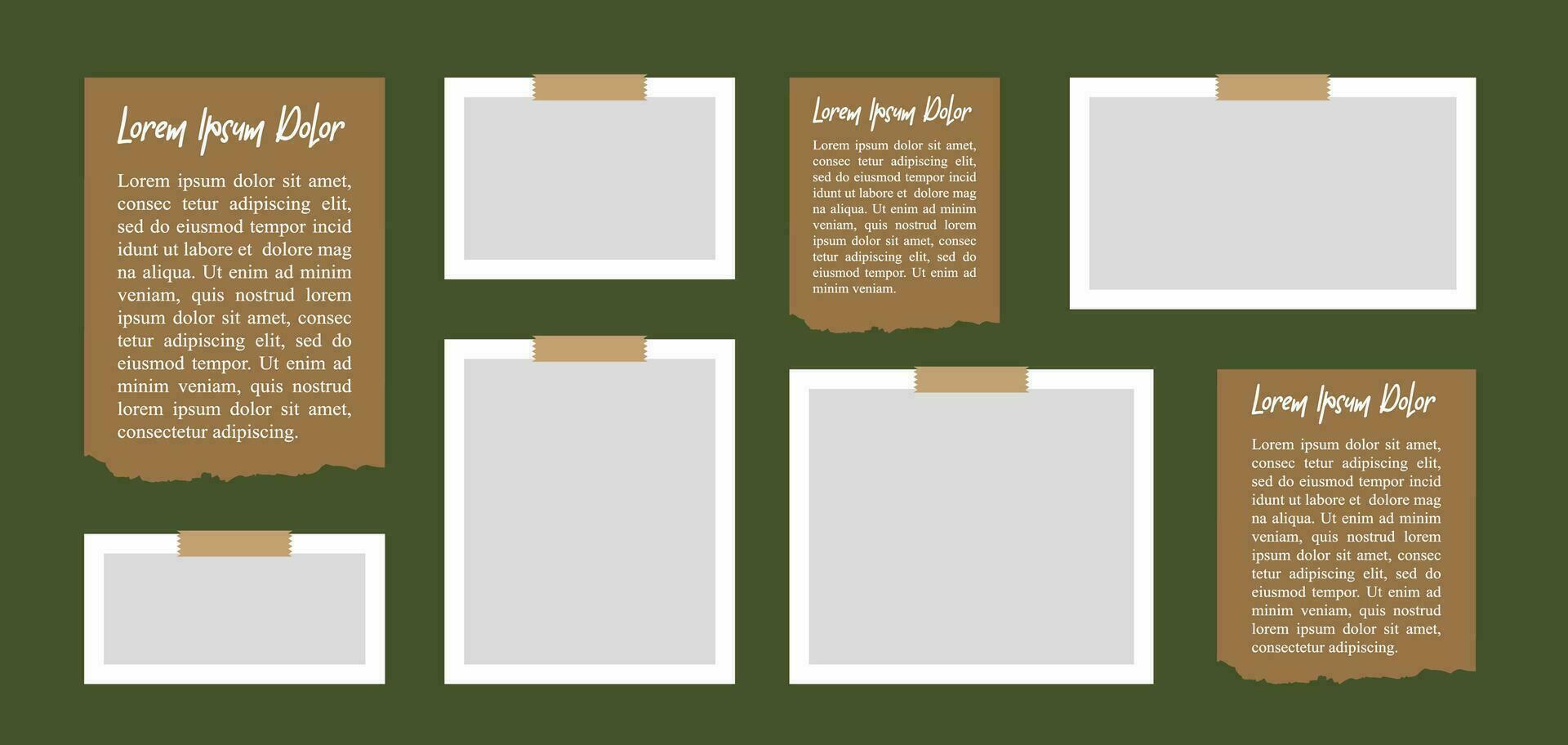 Pictures or photos frame collage. comics page grid layout abstract photo frames and digital photo wall template vector