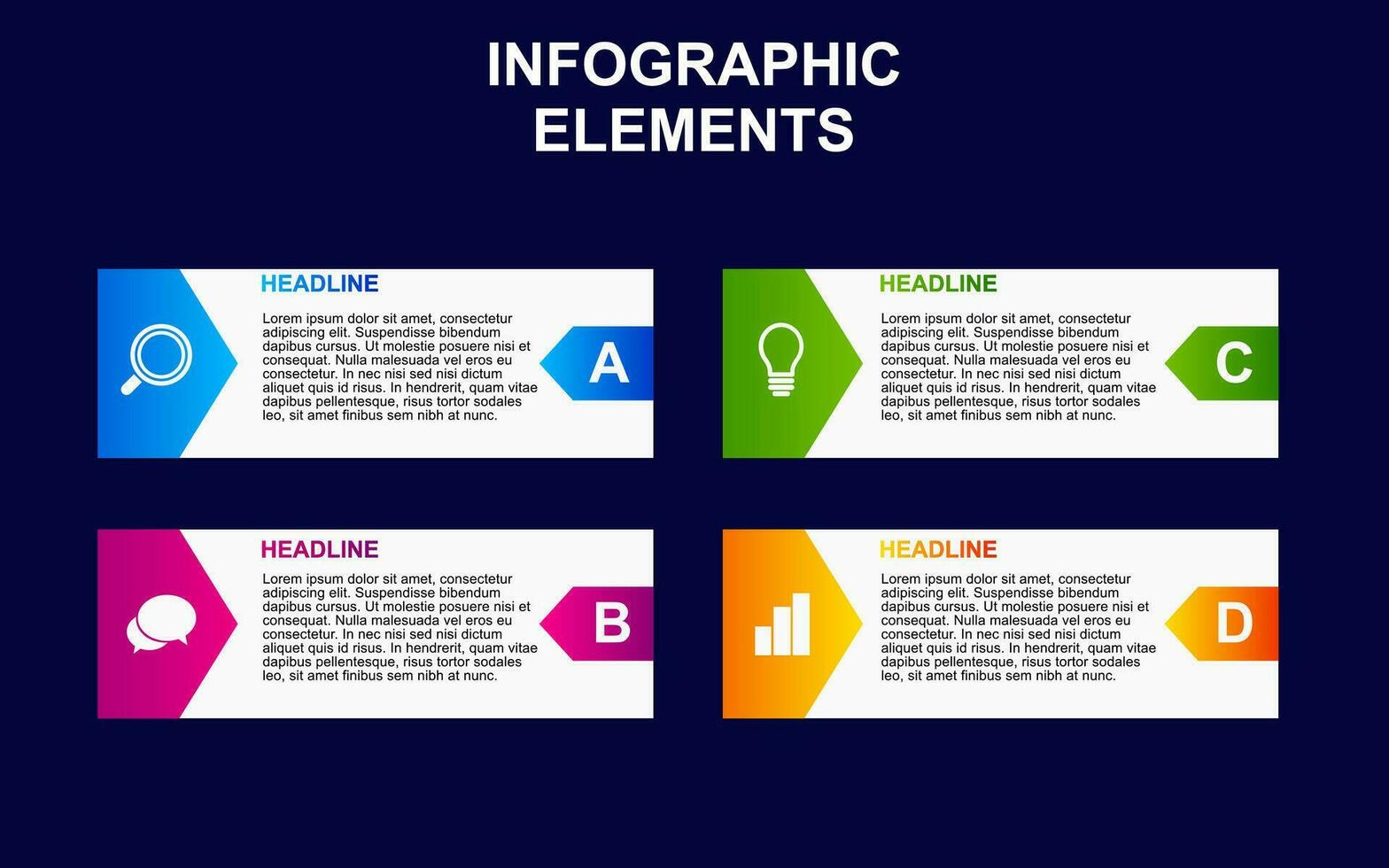 infographic element design with 4 colorful steps for presentation and business. infographic planning design for presentations. vector