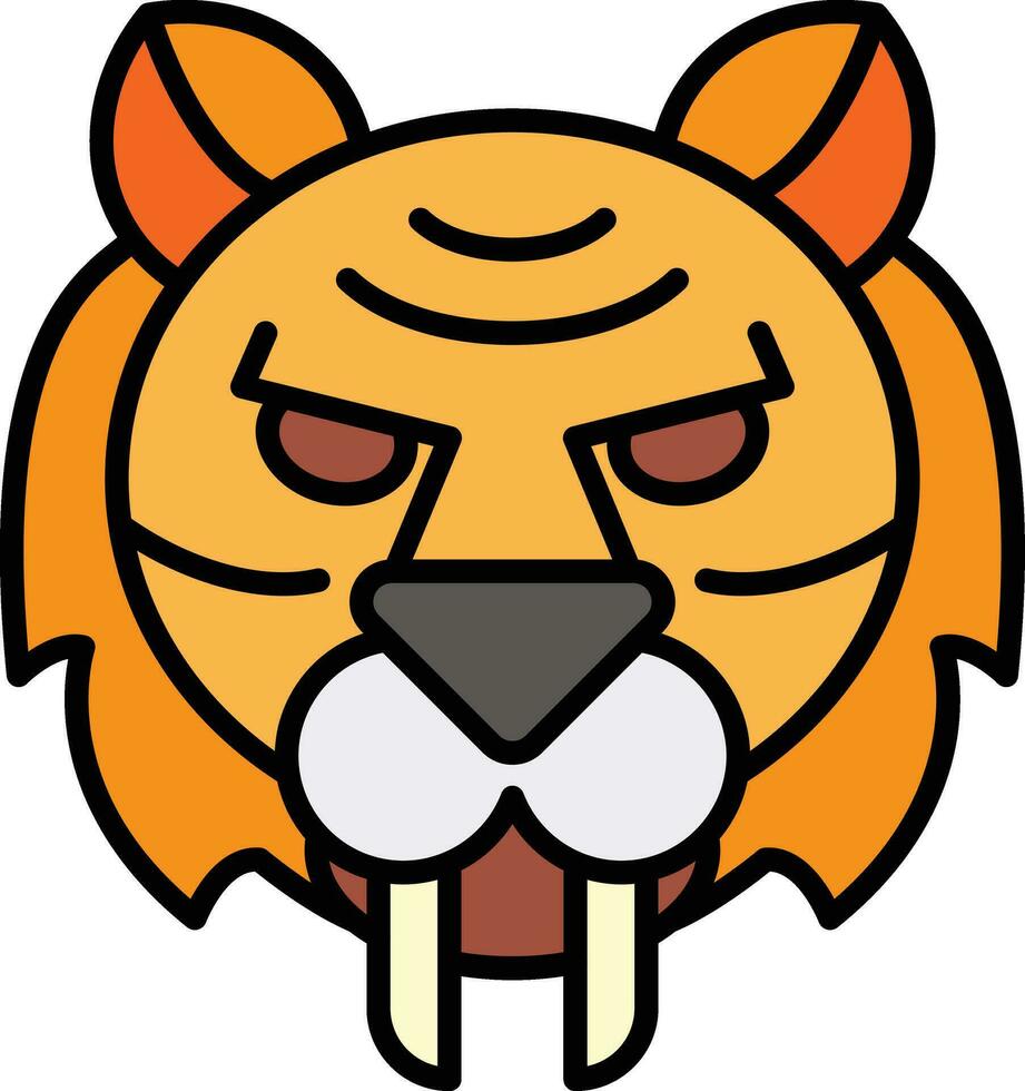 sable dentado Tigre vector vector icono