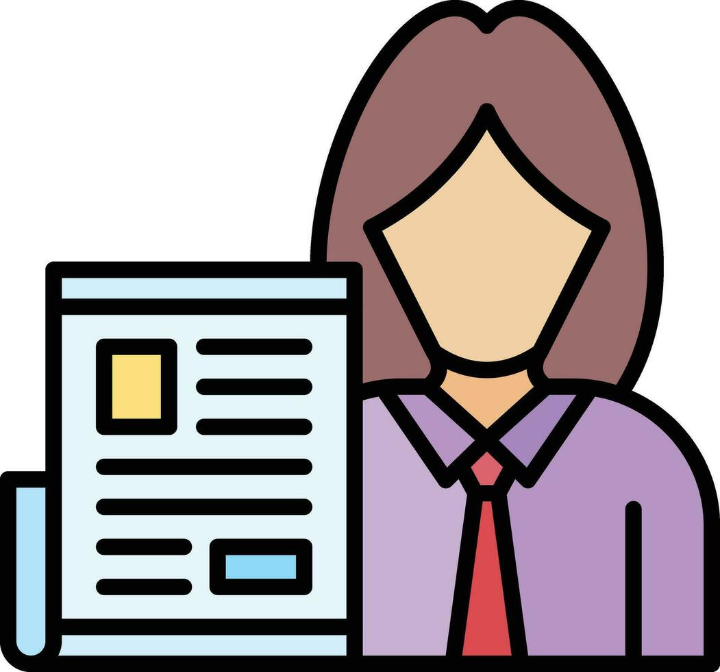 Female Journalist Vector Icon