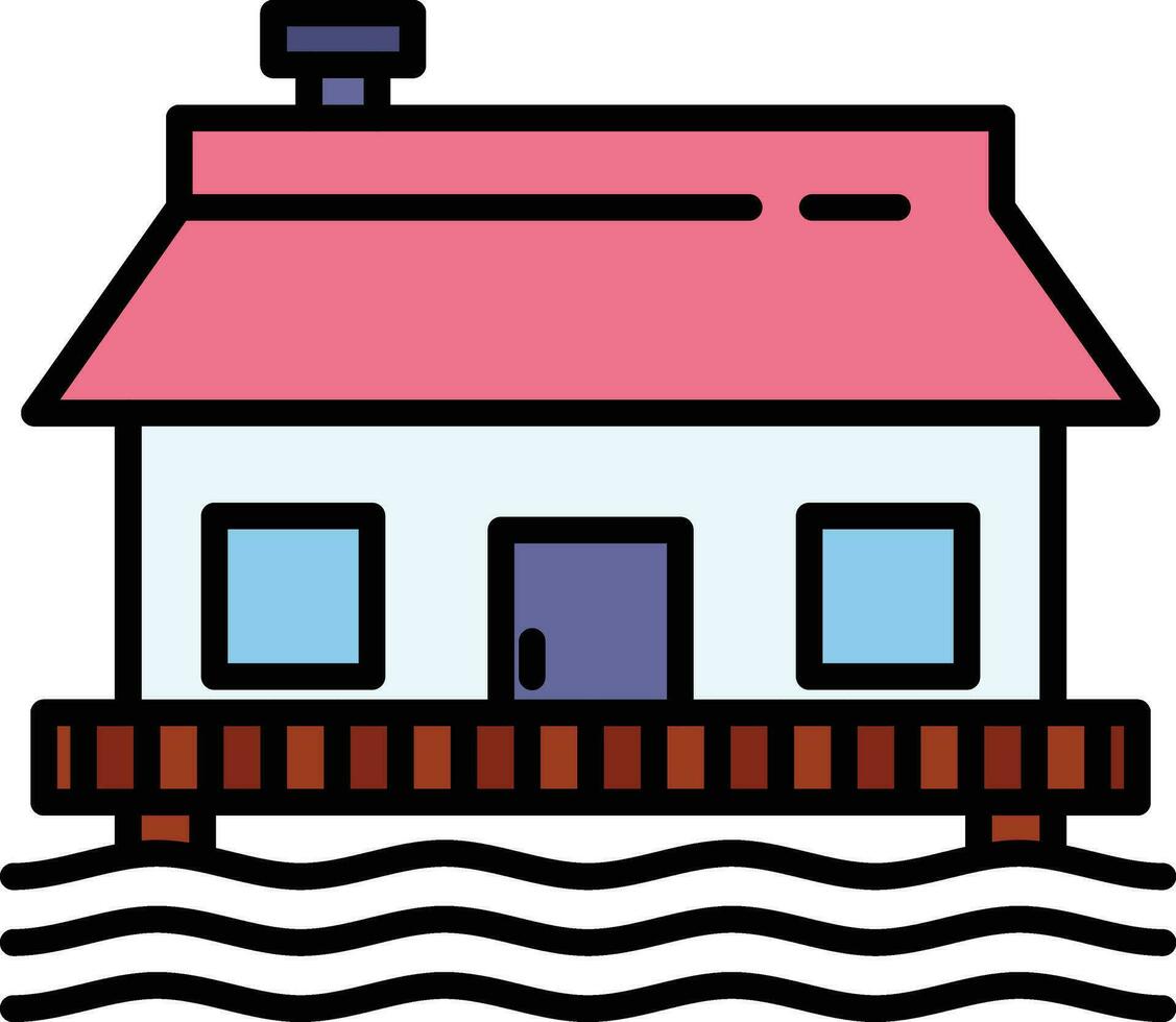 Beach House Vector Icon