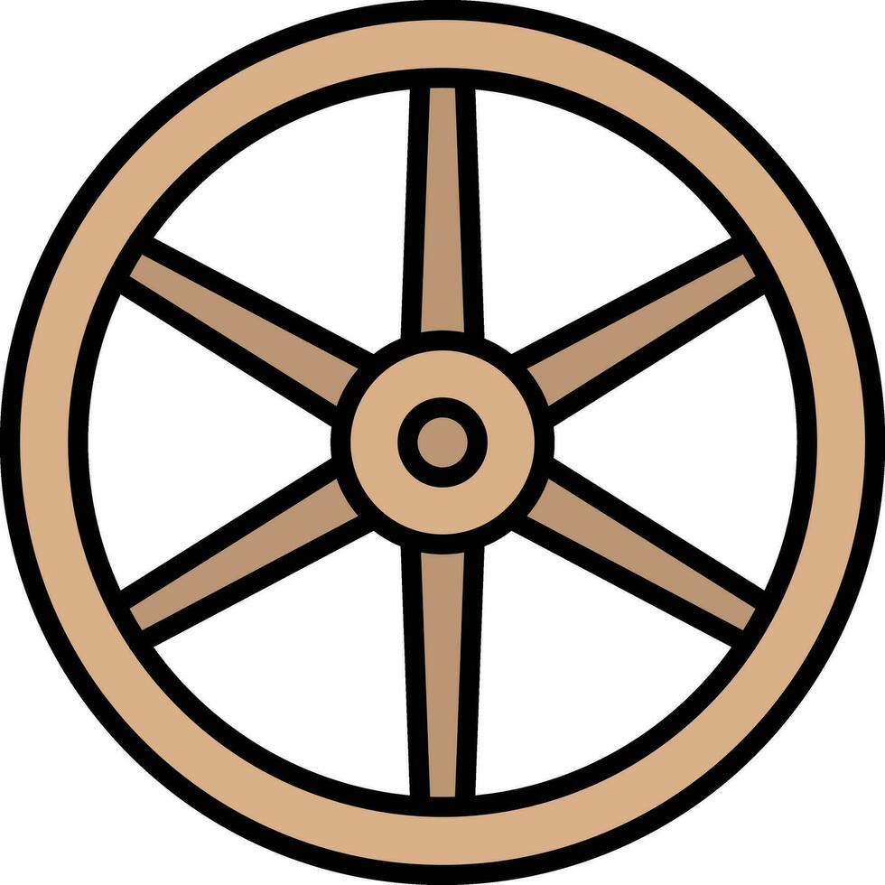 Wooden Wheel Vector Icon