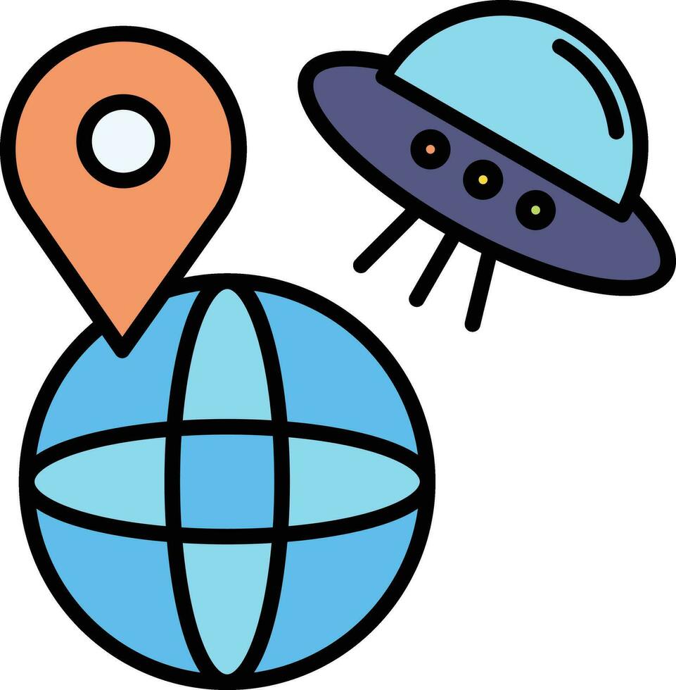 UFO Earth Vector Icon