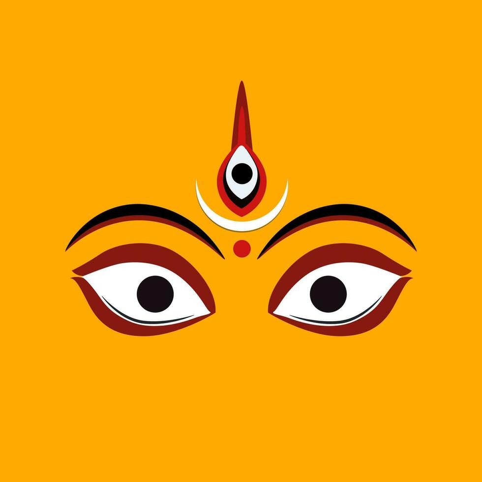 Lord Durga eyes gesture with an angry style. vector