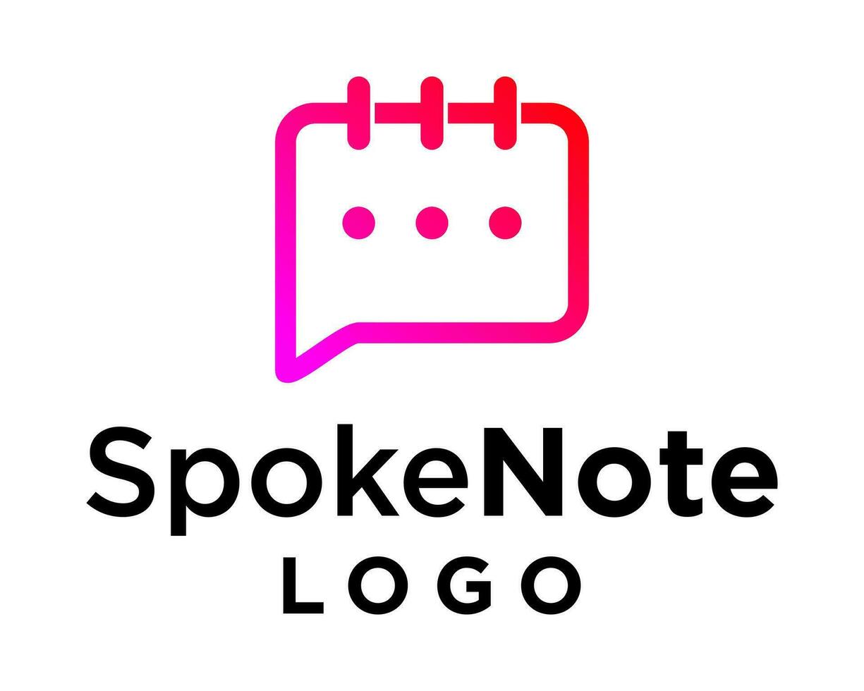 Spoke speech chat note logo design. vector