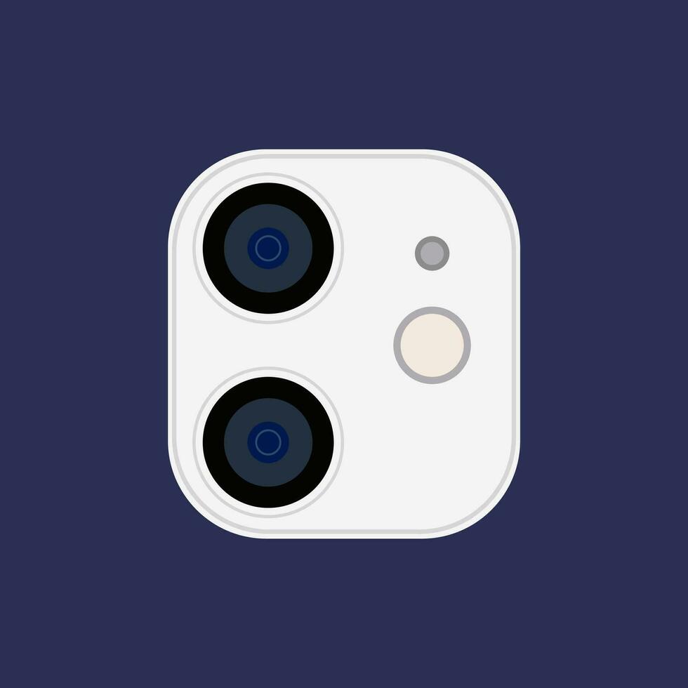 Vector mobile cam icon with white color.