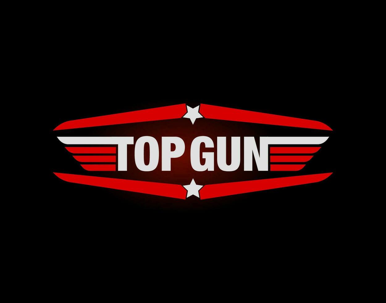 TOP GUN typography vector icon.