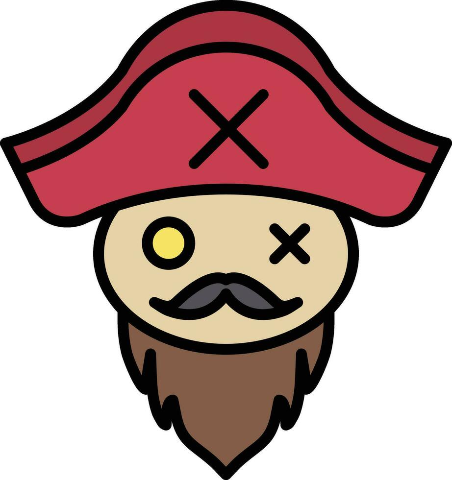 pirata barba vector icono