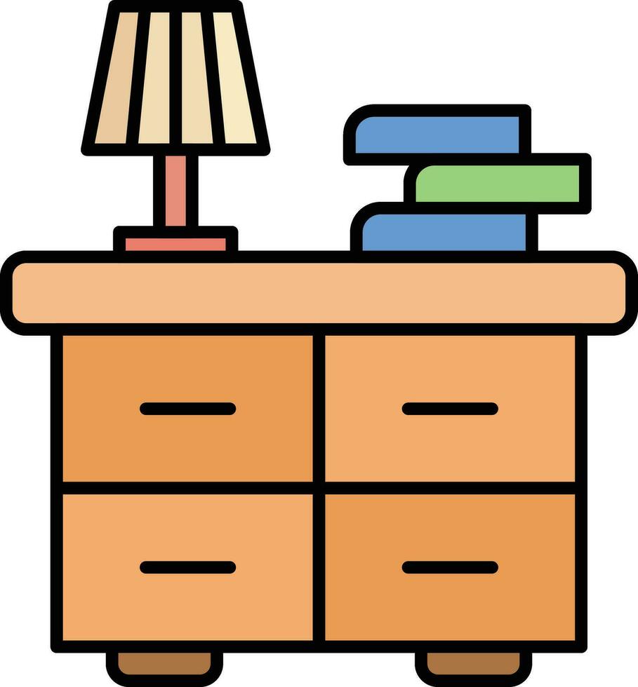 Bedside Table Vector Icon