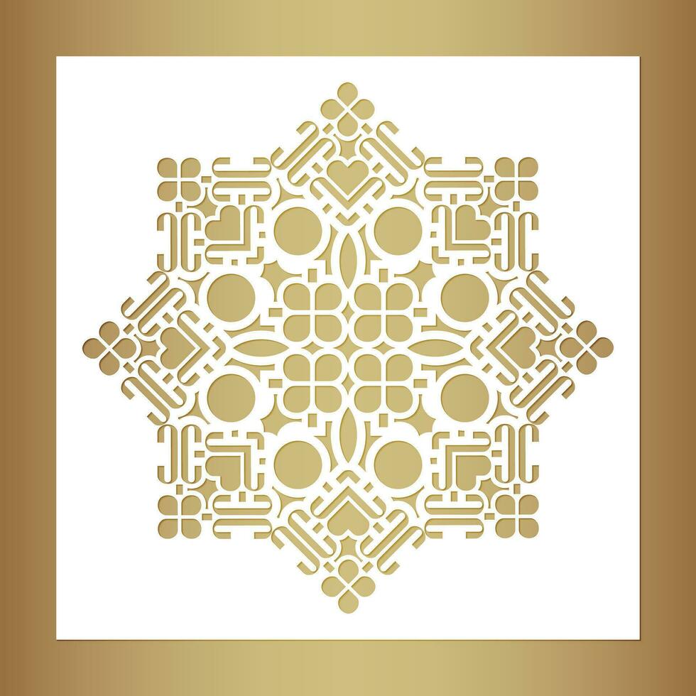 Mandala decorative paper cut line vector