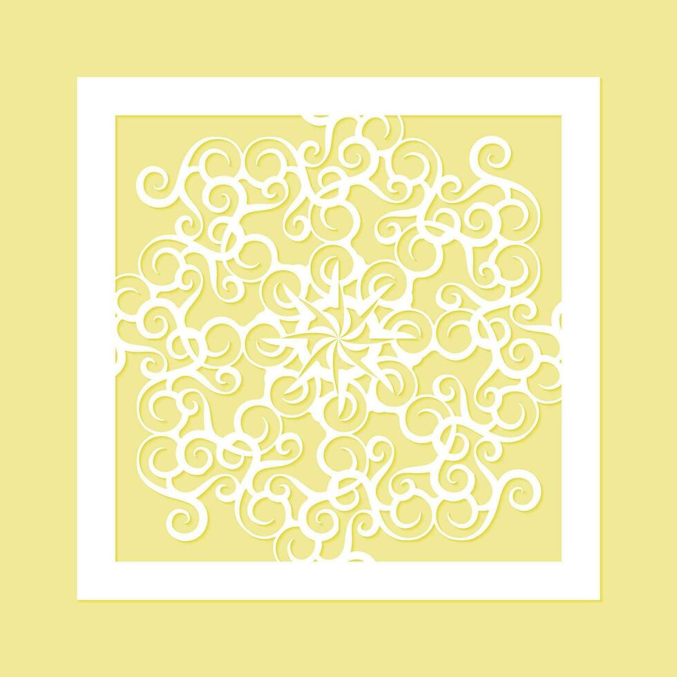 Mandala decorative paper cut line vector