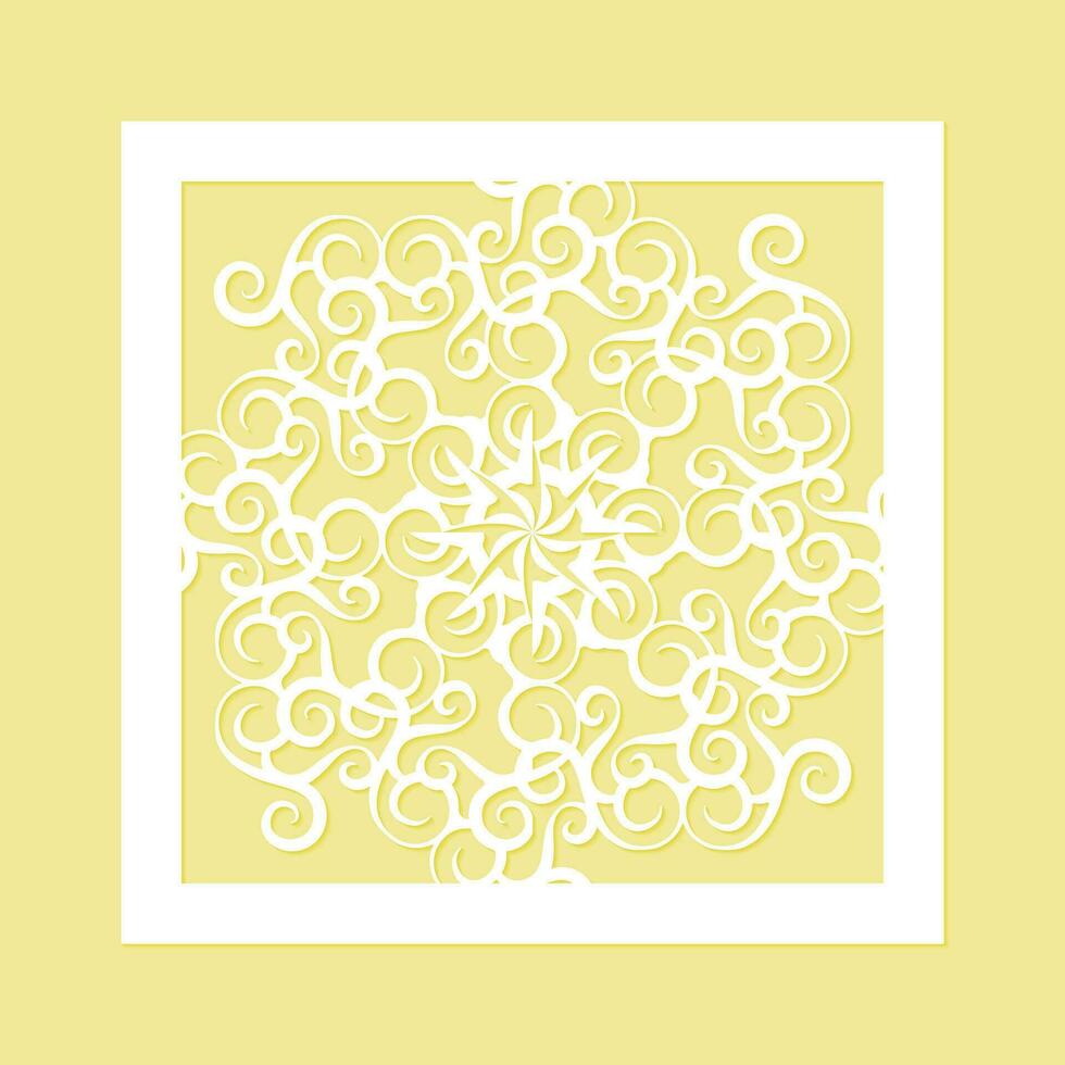 Mandala decorative paper cut line vector