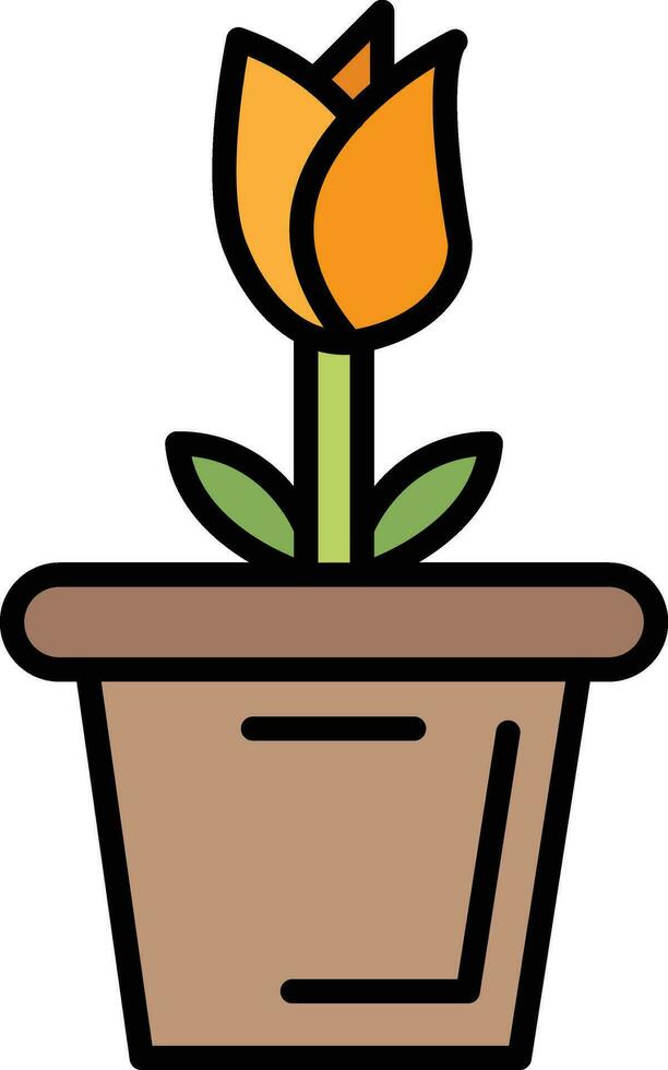 Large Flower Pot Vector Icon