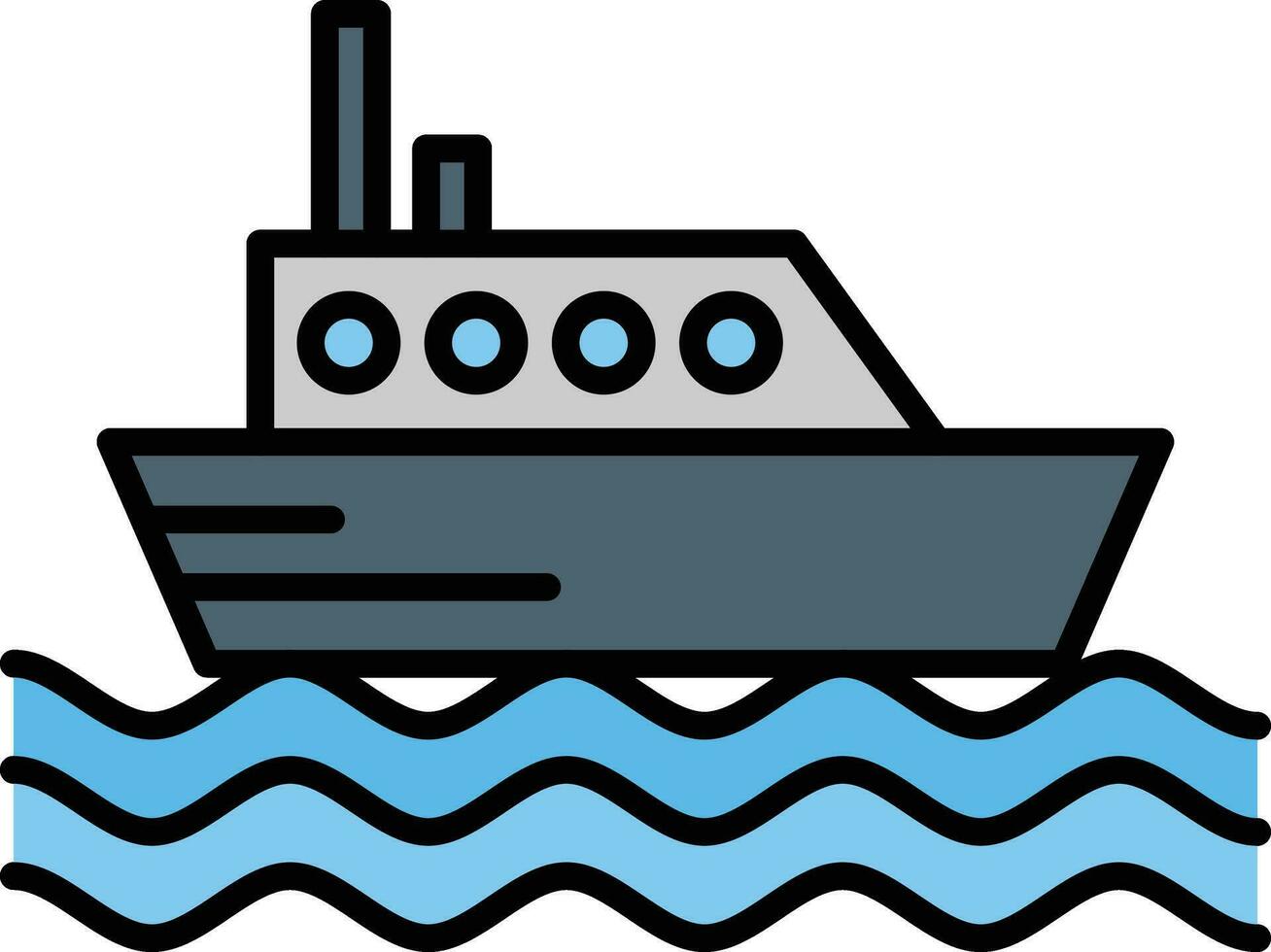 Ferry Boat Vector Icon