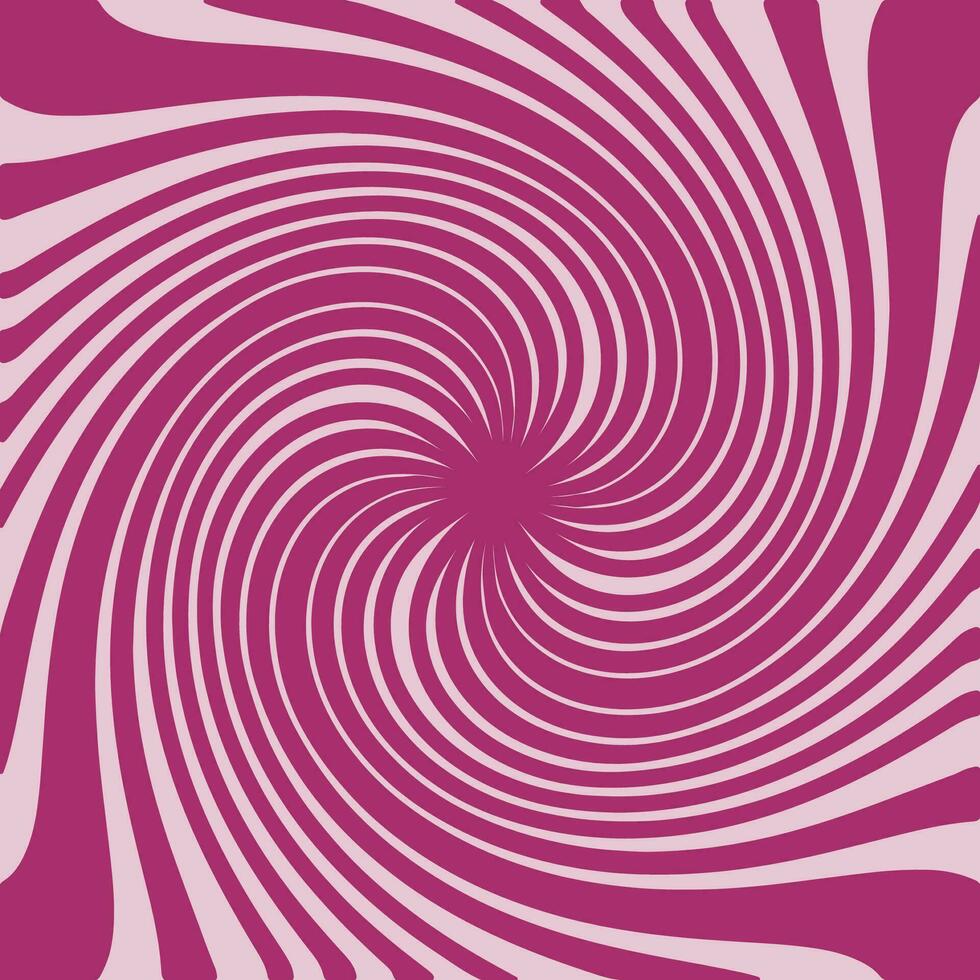 Swirl pink radial background. Vortex and spiral background. Candy colored wallpaper with sunburst. Colorful rotating lines for template, banner, poster, flyer. Vector