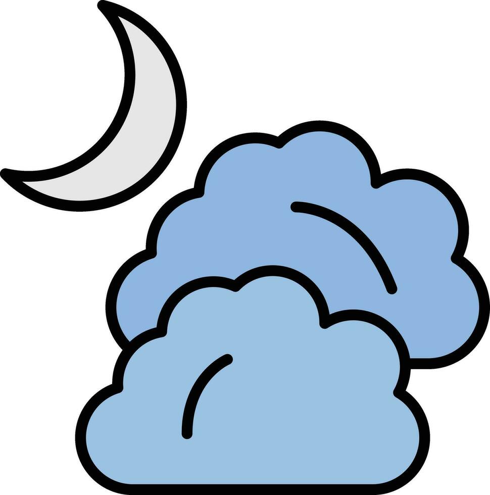 Cloudy Night Vector Icon