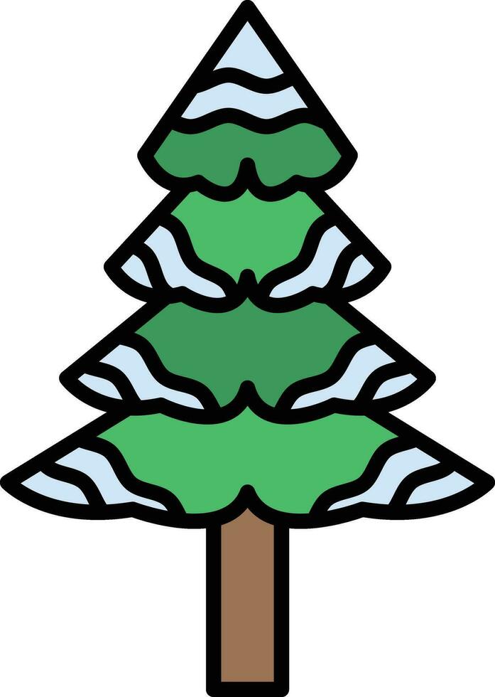 nieve cubierto árbol vector icono