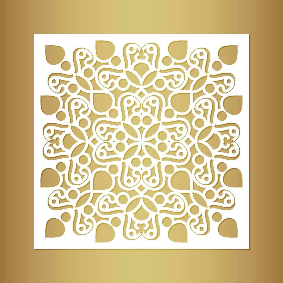 Mandala decorative paper cut line vector