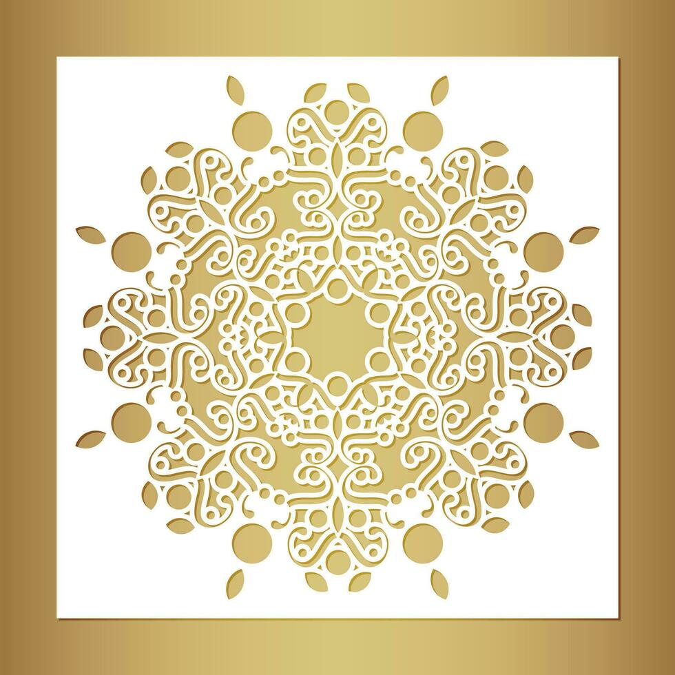 Mandala decorative paper cut line vector